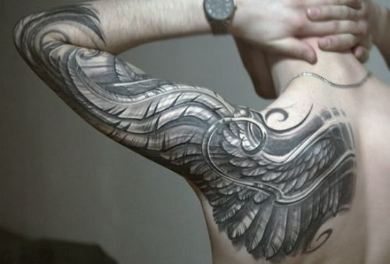 shoulder wing tattoo
