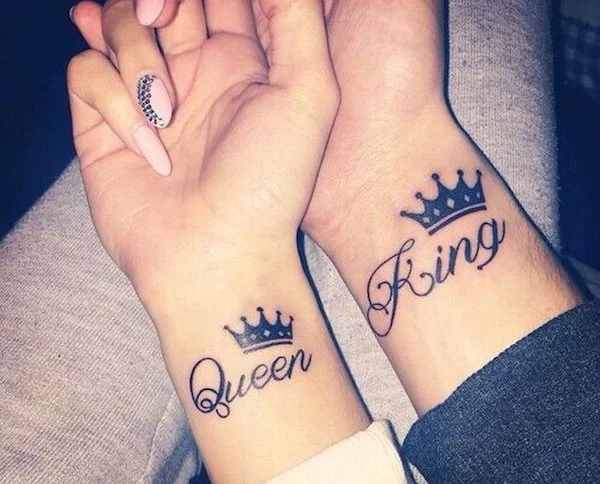 king and queen couple tattoos