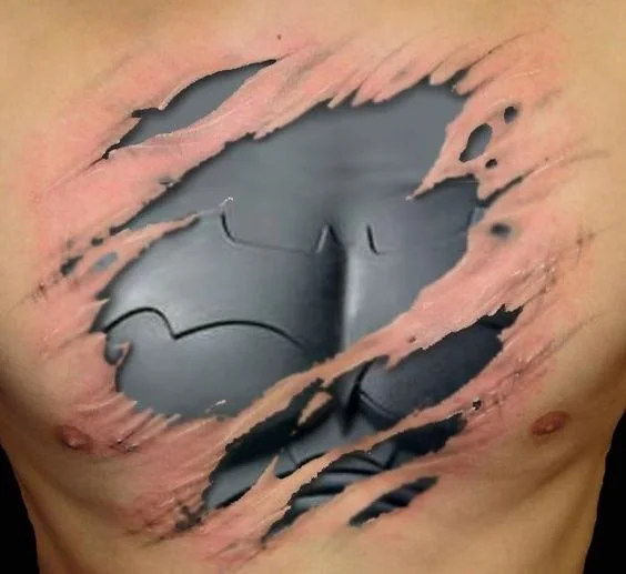 batman chest tattoo