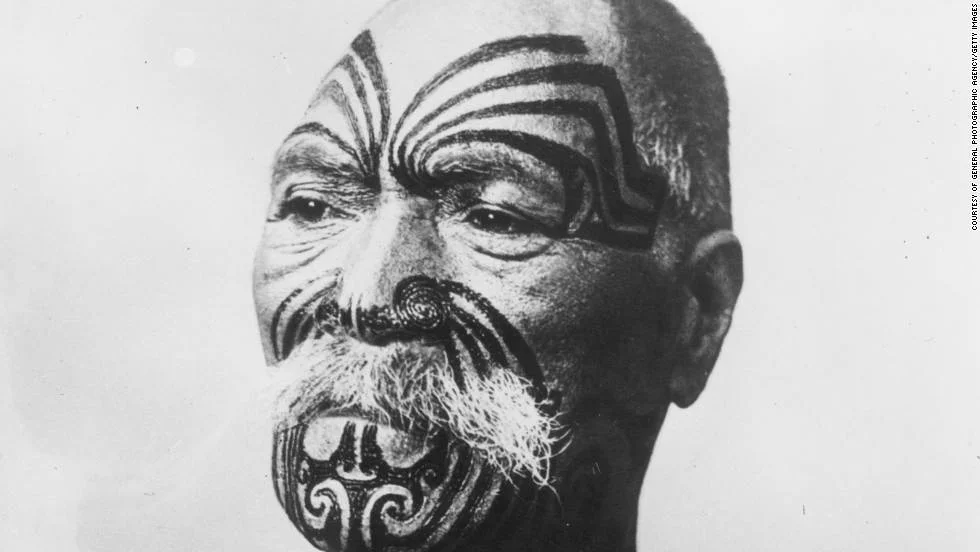 Maori face tattoo