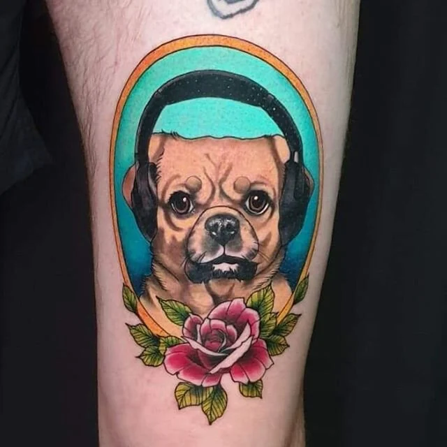 Beloved Fluff! I really enjoyed this thanks Matt 😊 
#pugalier #pugaliertattoo #petportrait #dogportraittattoo #dogportrait #pug #cavalierkingcharlesspaniel #dogtattoo #neotraditionaltattoo #tattoo #brisbanetattoo #brisbanetattoostudio