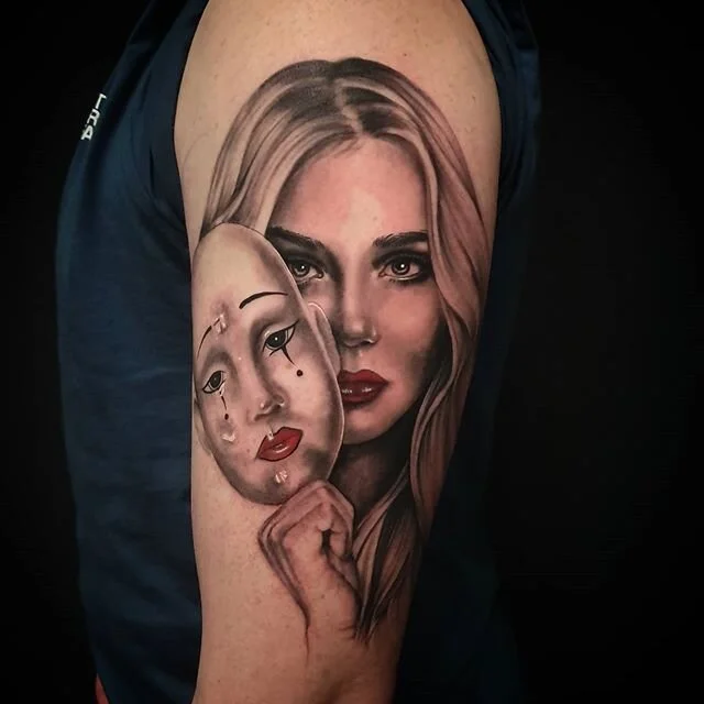Looking forward to finishing this sleeve 🙂 Thanks Scott! #Brisbanetattooart #brisbanetattoo #tattoo #blackandgreyrealism #portraittattoo #realismtattoo #bulimba #blackandgrayrealism #girltattoos #portrait #blackandgreytattoos #tattoos #masktattoo #inkembassy