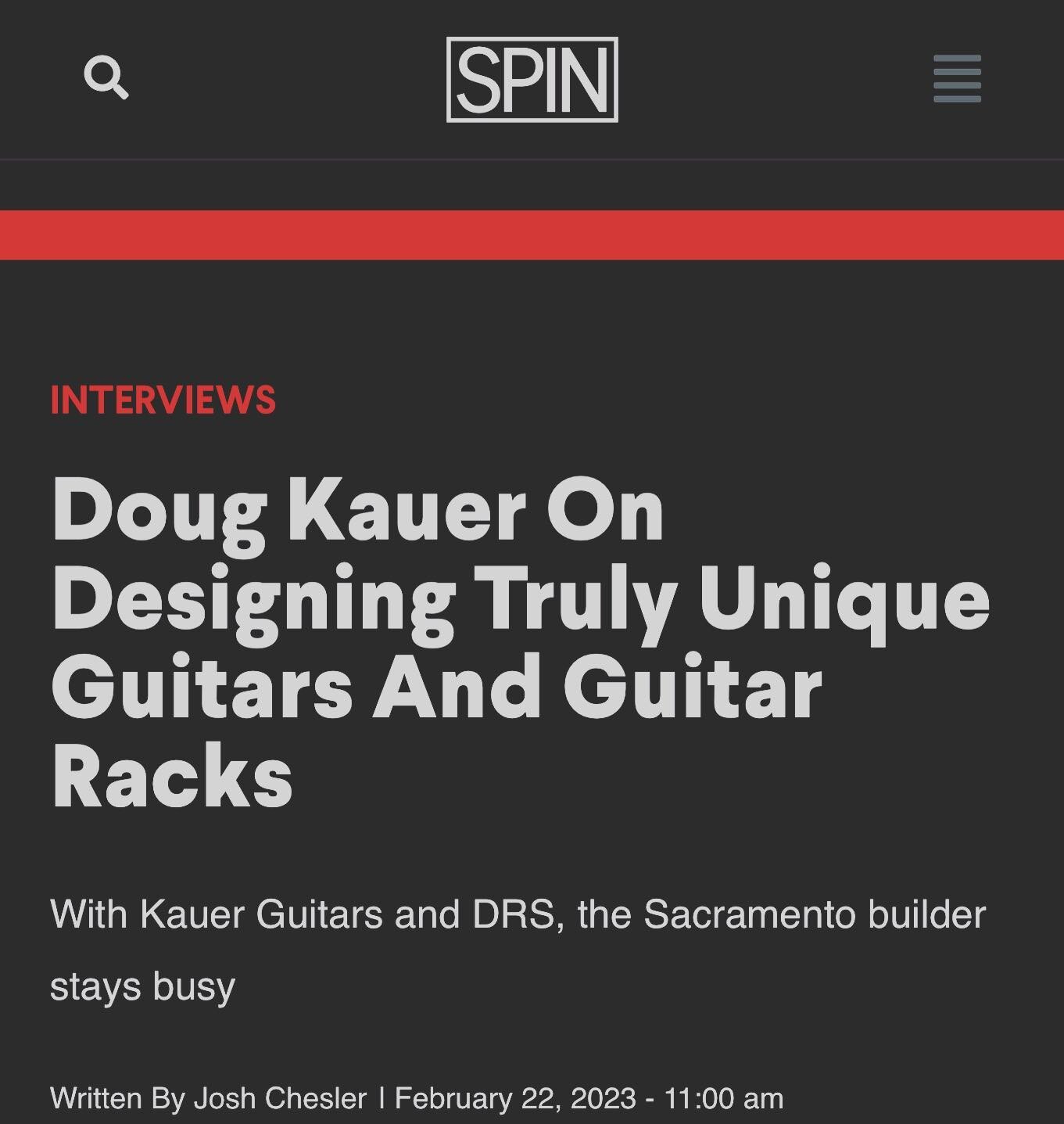 Check out this interview I did with @spinmag about our guitars and mainly our DRS line. Link in bio #thekaueroflove #kauer #kauerguitars #guitarsofinstagram #geartalk #guitar #gearybuesy #madeincalifornia #gear #guitarsofinstagram #drsracks