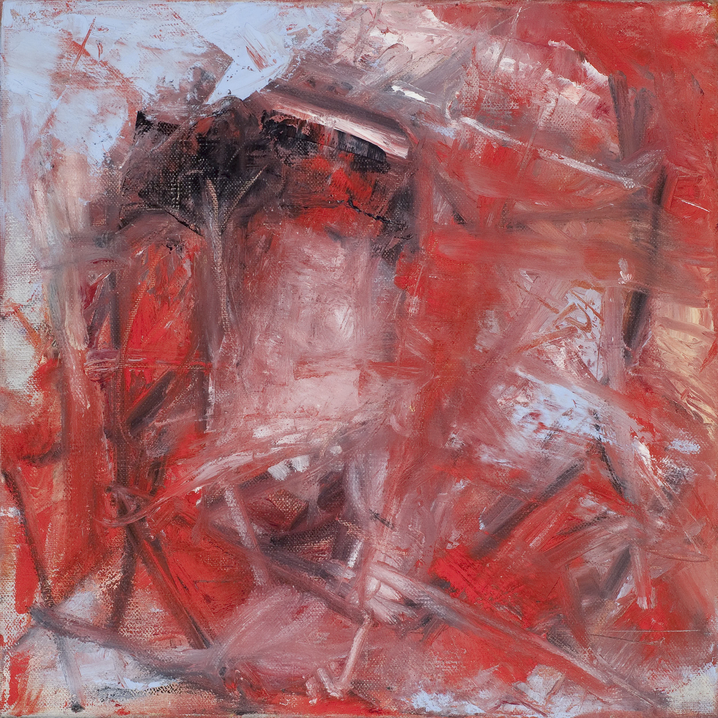 Triptych In Red No.1 Oil on Canvas 12" x 12" $500