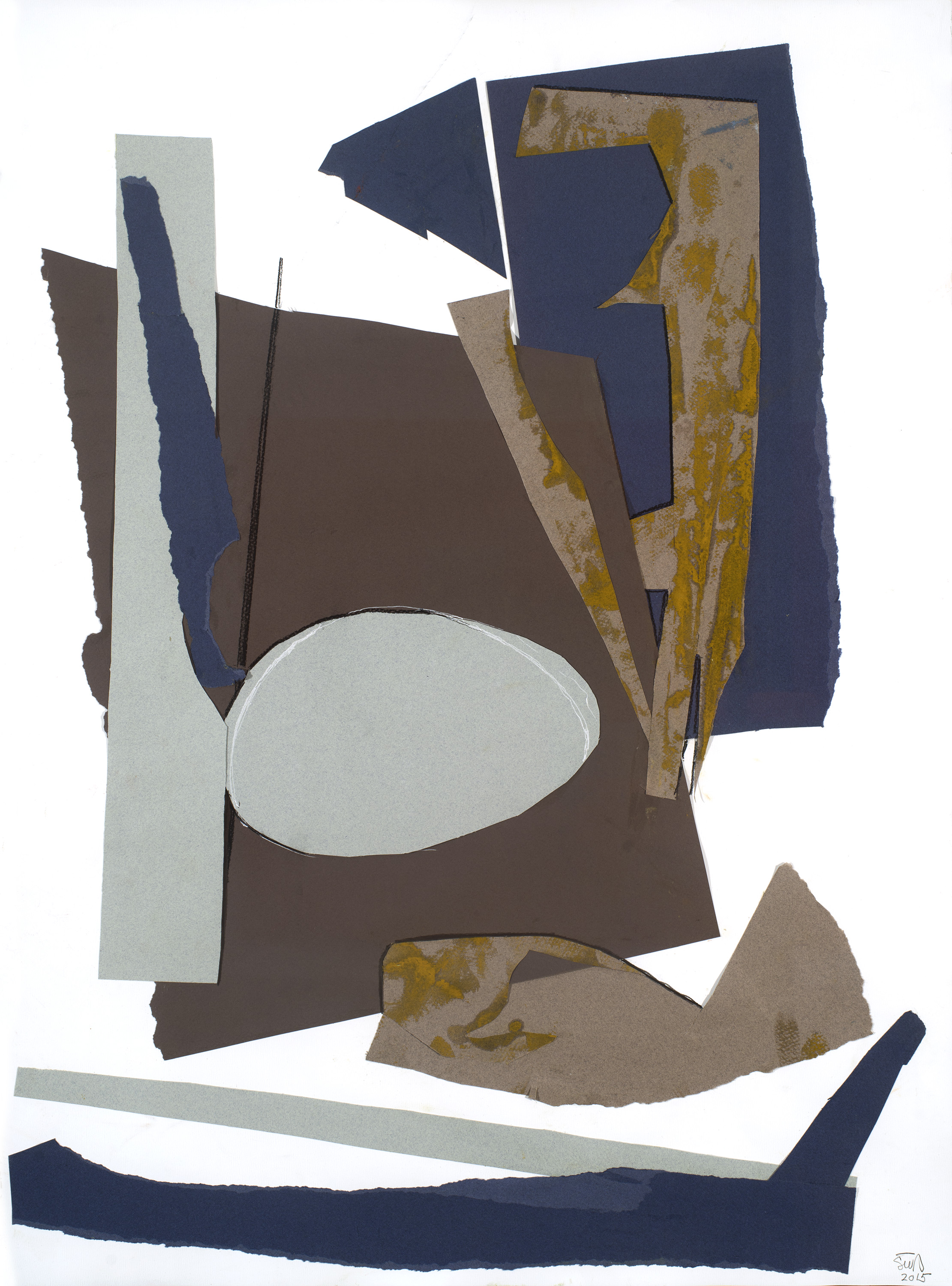 Collage with Blue & Grey Mixed Media For more information regarding pricing and availability for this piece, please call Domain Interiors and Design at 843-388-0328 or visit the gallery at 652 Coleman Blvd. Ste. 100, Mt. Pleasant, SC 29464