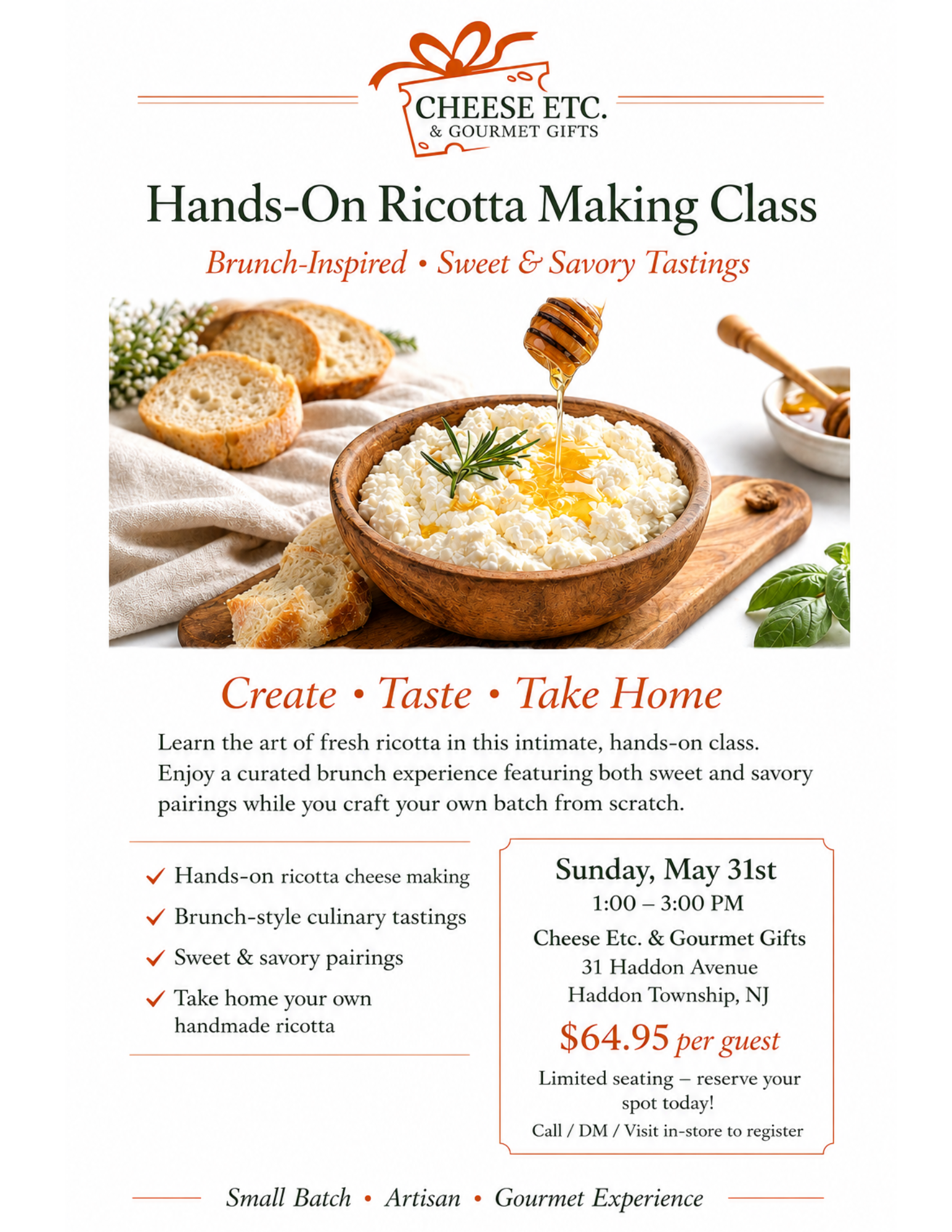 Ricotta Making Class