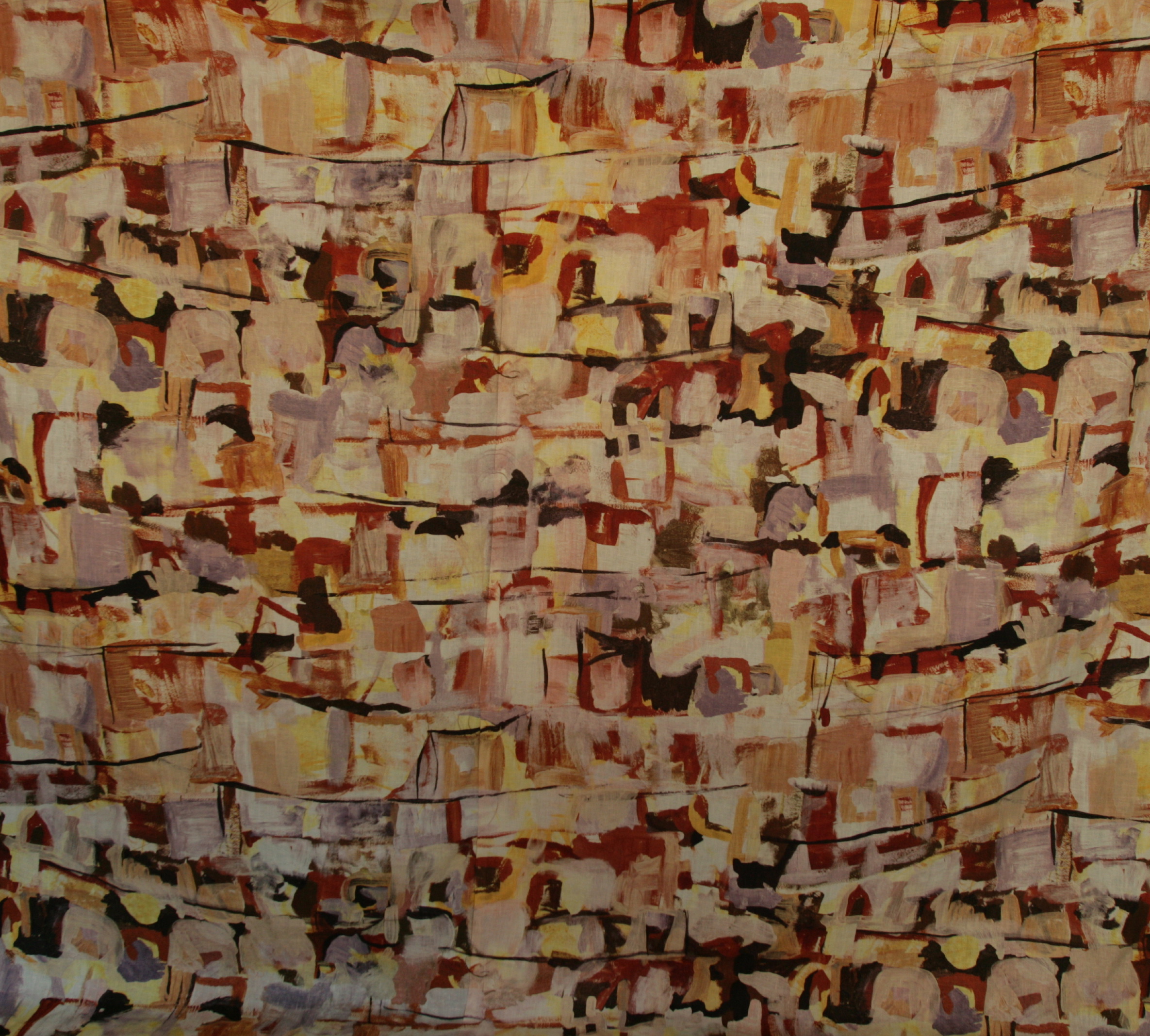 Pakistan - Digital Print on Linen. Repeat approximately 54 x 54 Inches.