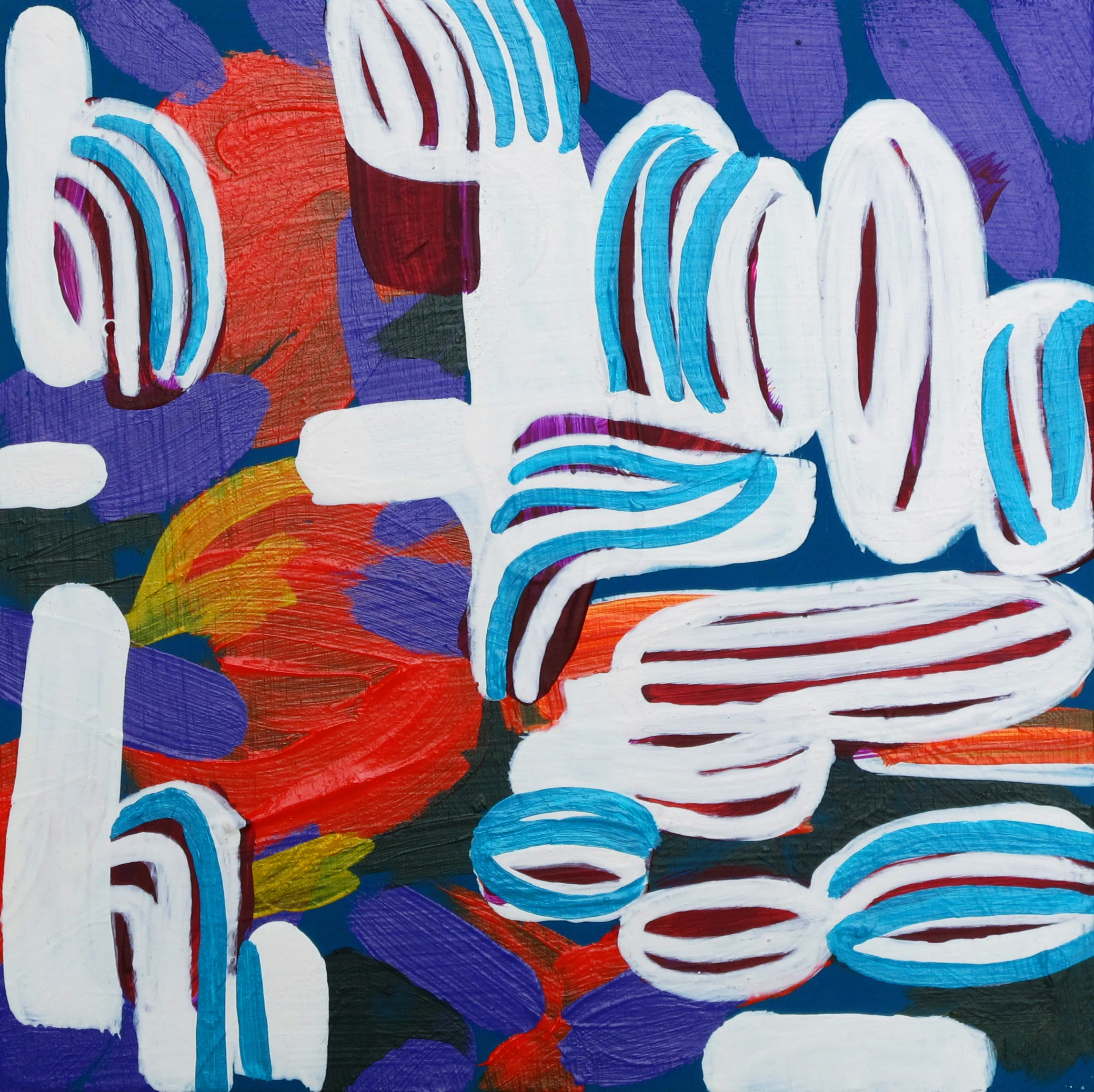 Layer #4 6"X6" Acrylic on Wood Panel