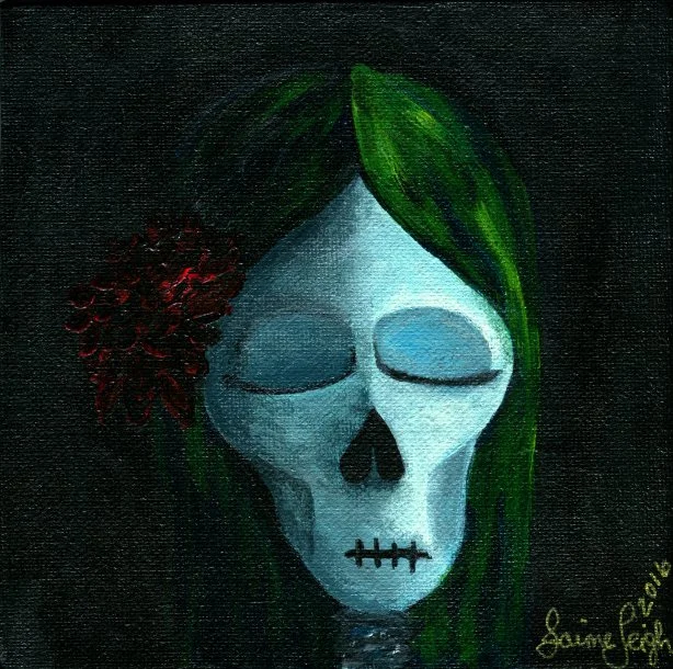 Skull Lady in Shadow