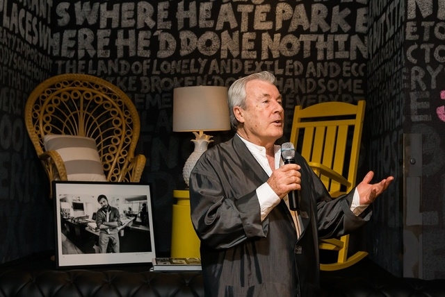 Terry O'Neill presents a never-seen photo of Jerry Lewis at party for the opening of the Iconic Images Gallery at the SLS Las Vegas