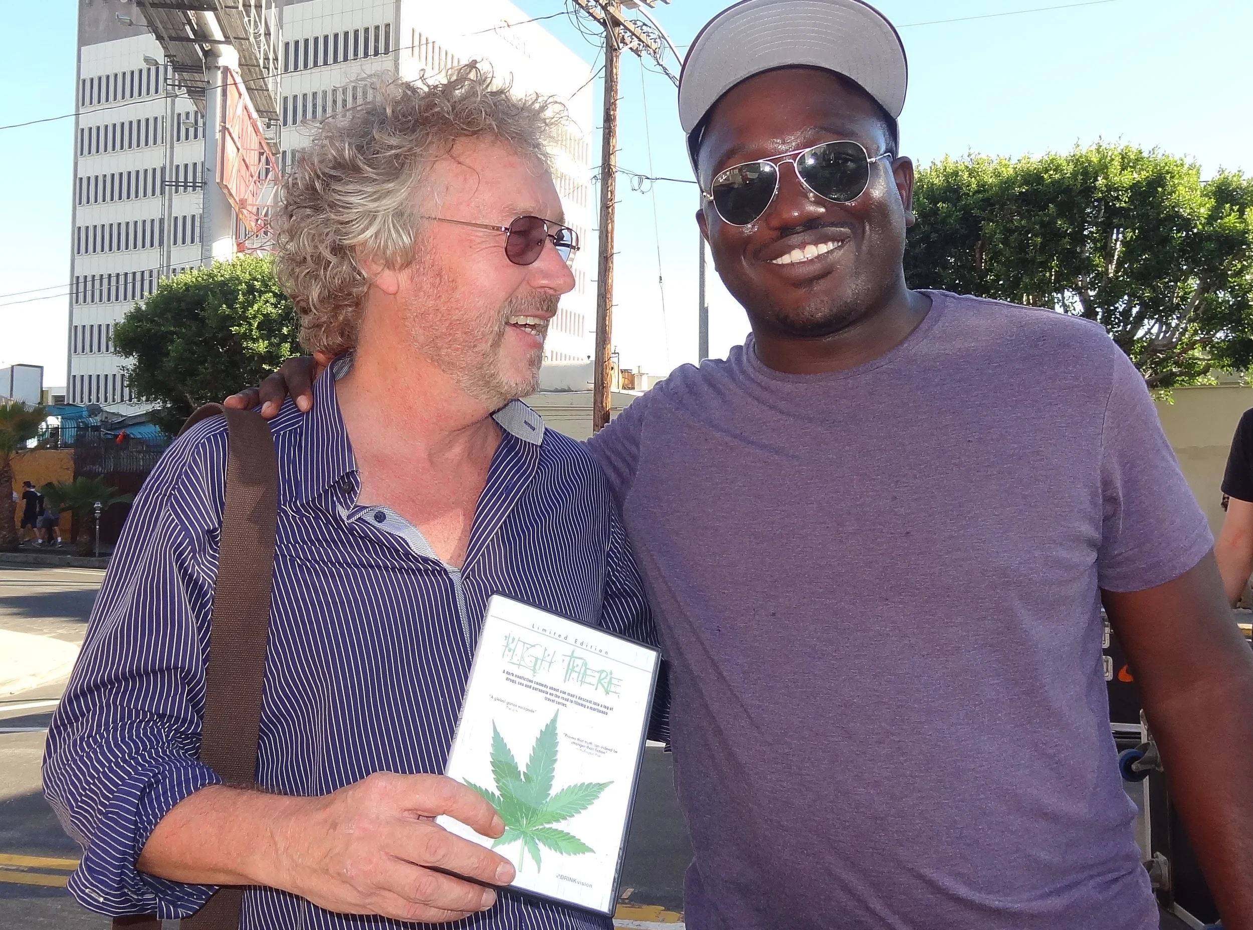 Wayne Darwen, director & star of High There, with Hannibal Buress after the comedian's show at the 2015 Echo Park Rising Festival, Los Angeles