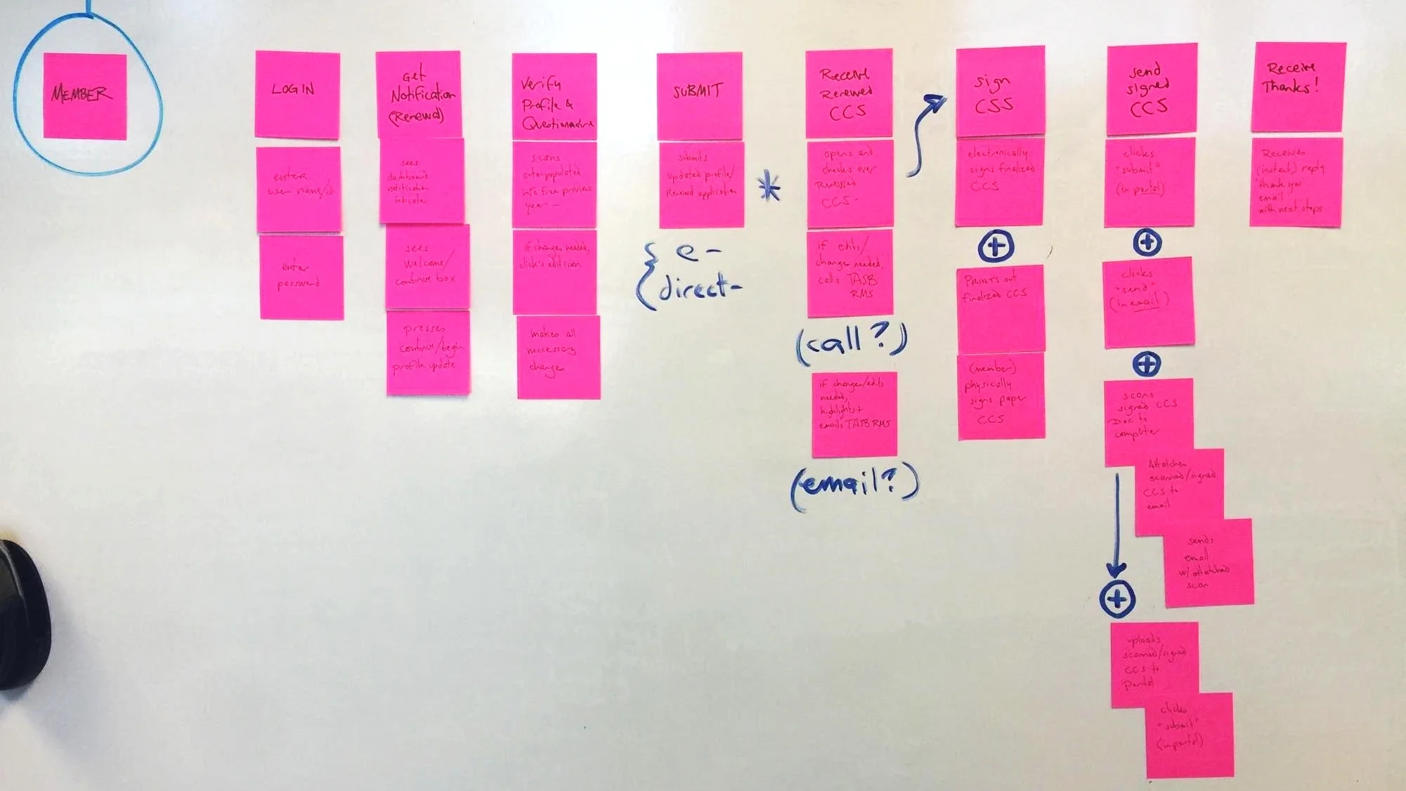 Early member workflow layout