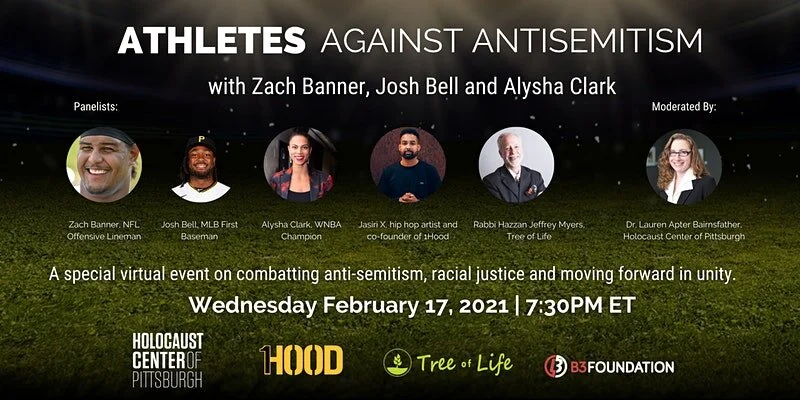 Athletes Against Antisemitism Panel featuring Zach Banner, Josh Bell, and Alysha Clark