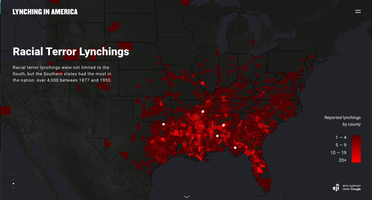 Interactive Map | Racial Terror Lynchings in America | EJI 