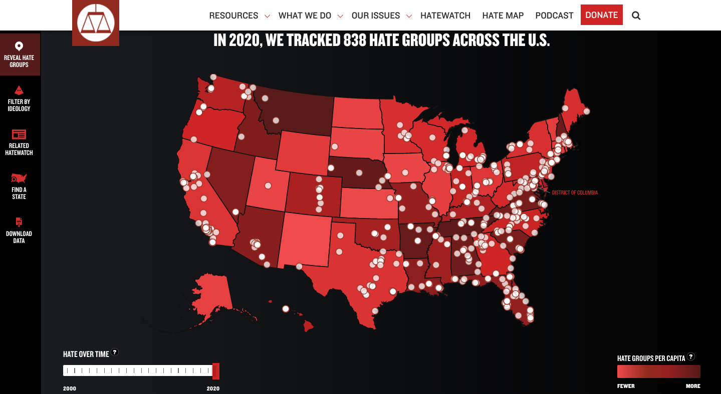 Interactive Map | Active Hate Groups in America | SPLC