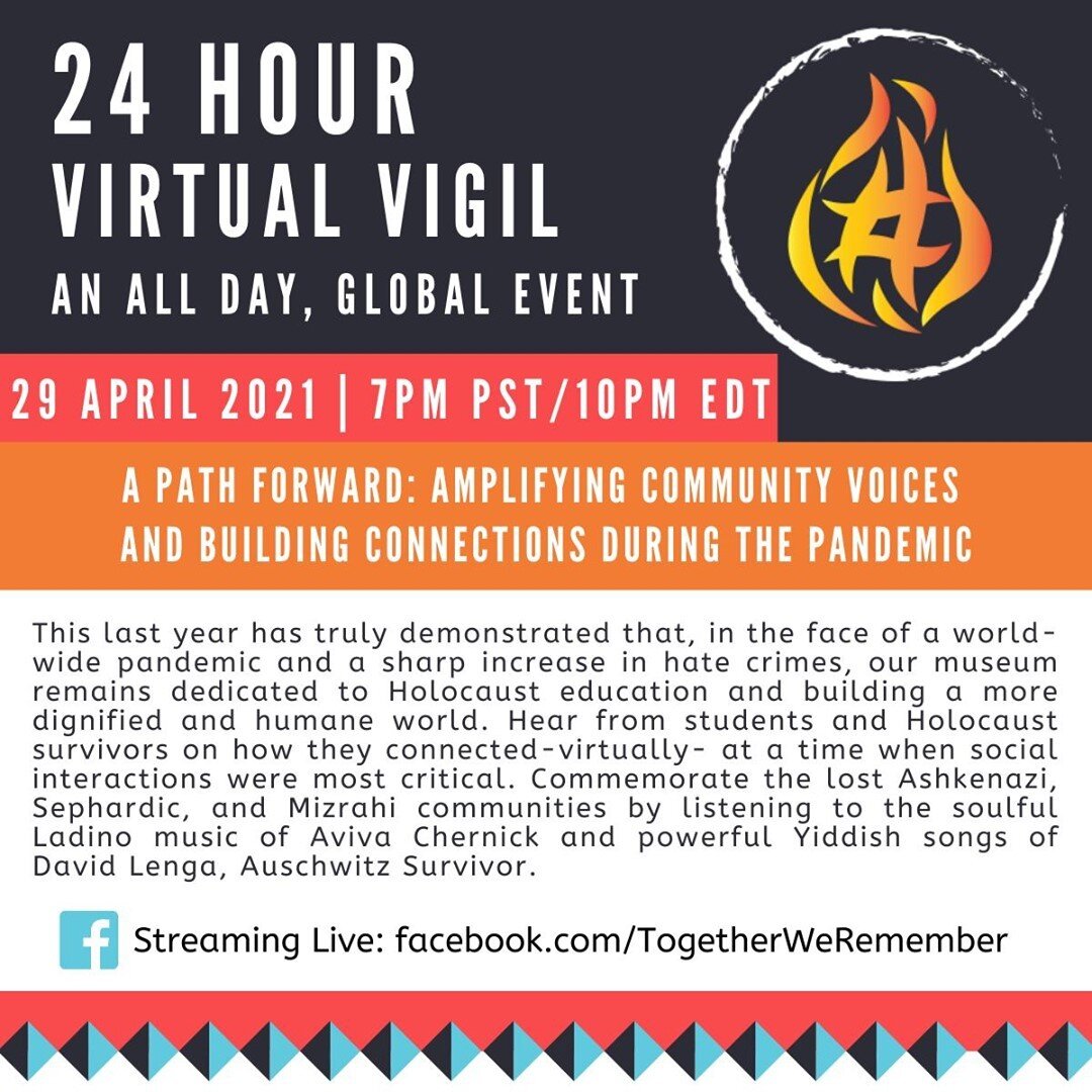 We're LIVE on Facebook with @holocaustmuseumla as the TWR vigil travels to the USA in our 23rd Hour. Tune in to join the conversation, and help us turn collective memory into collective action! Link in bio. 

#GenocideAwarenessMonth #TogetherWeRememb