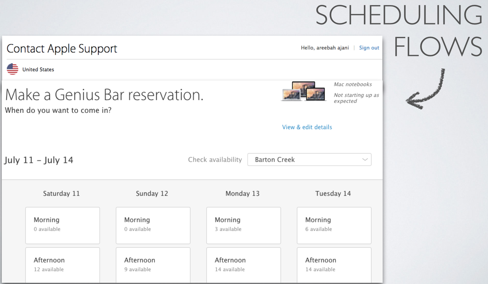 APPLE'S RESERVATION SYSTEM