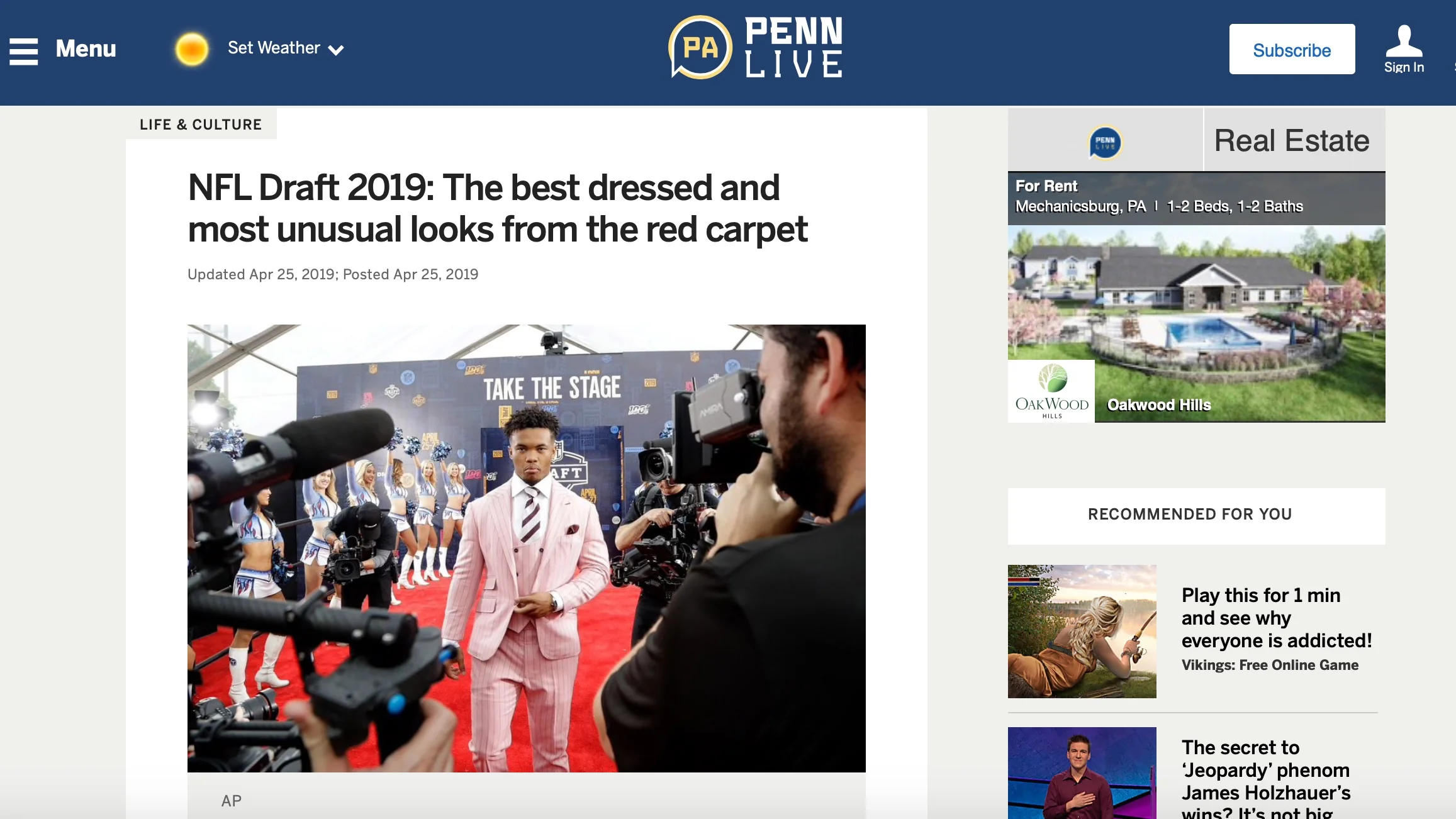Penn Live , April 25, 2019 NFL Draft 2019: The best dressed and most unusual looks from the red carpet
