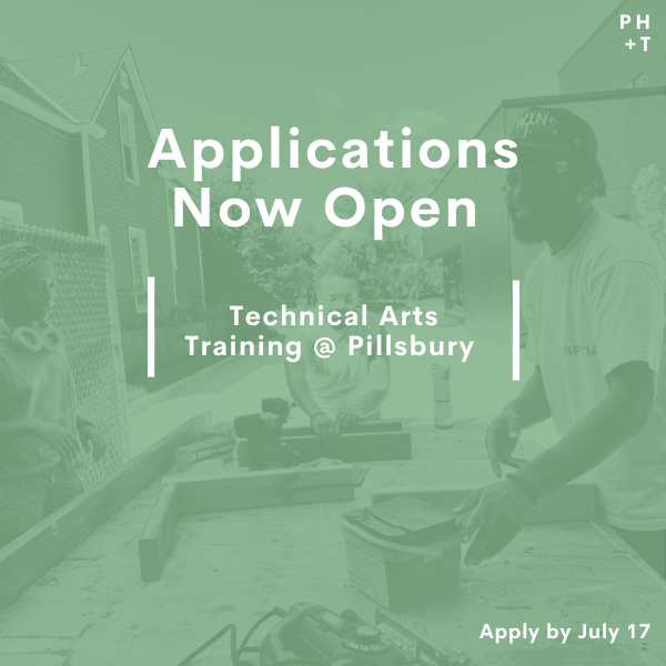  Technical Arts Training @ Pillsbury “Applications Now Open” Social Media Post 