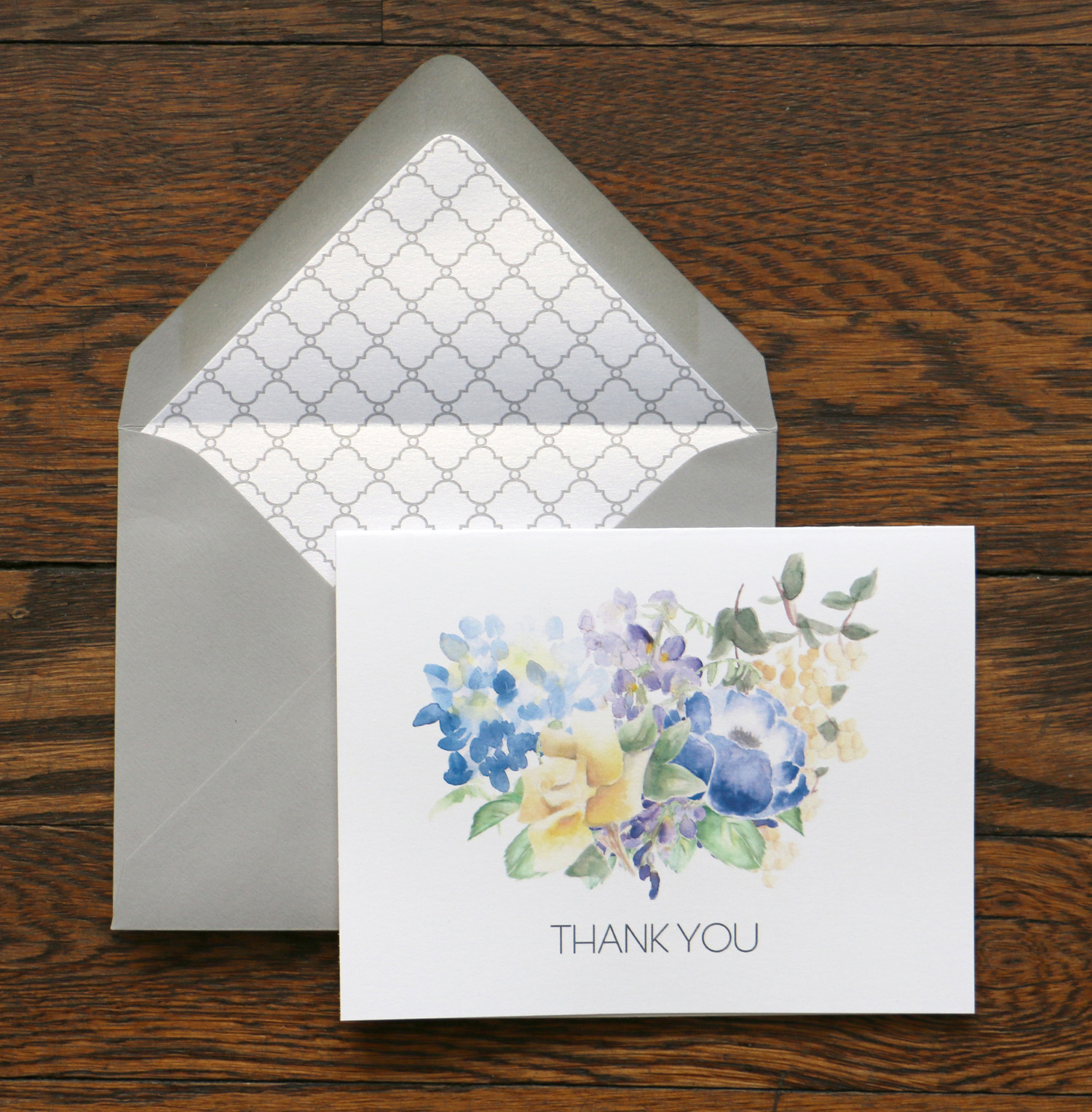 Rose Bouquet Stationery envelopes set of 6 folded cards
