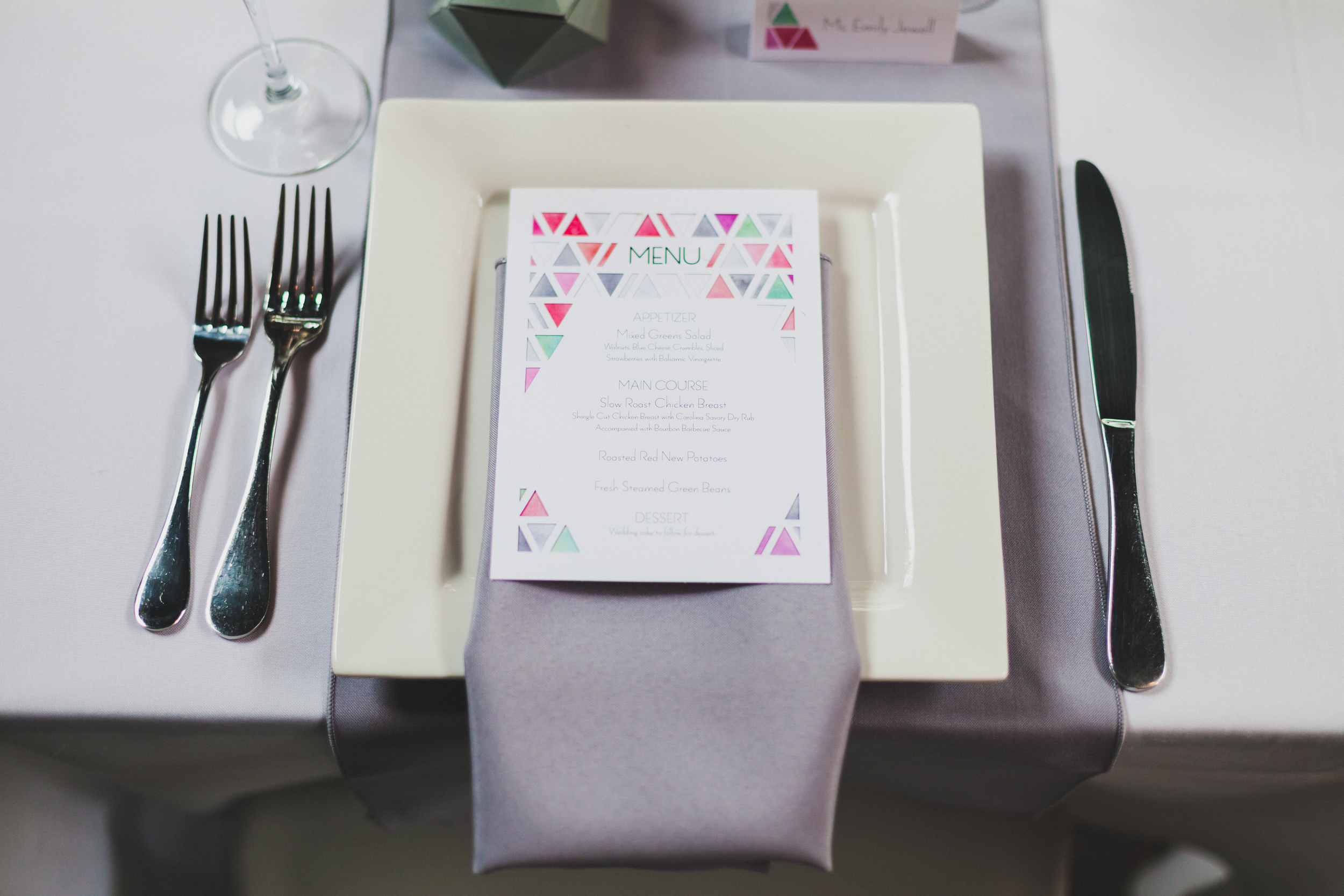 Paper by JLee: Modern Geometric Wedding Style Shoot Menu
