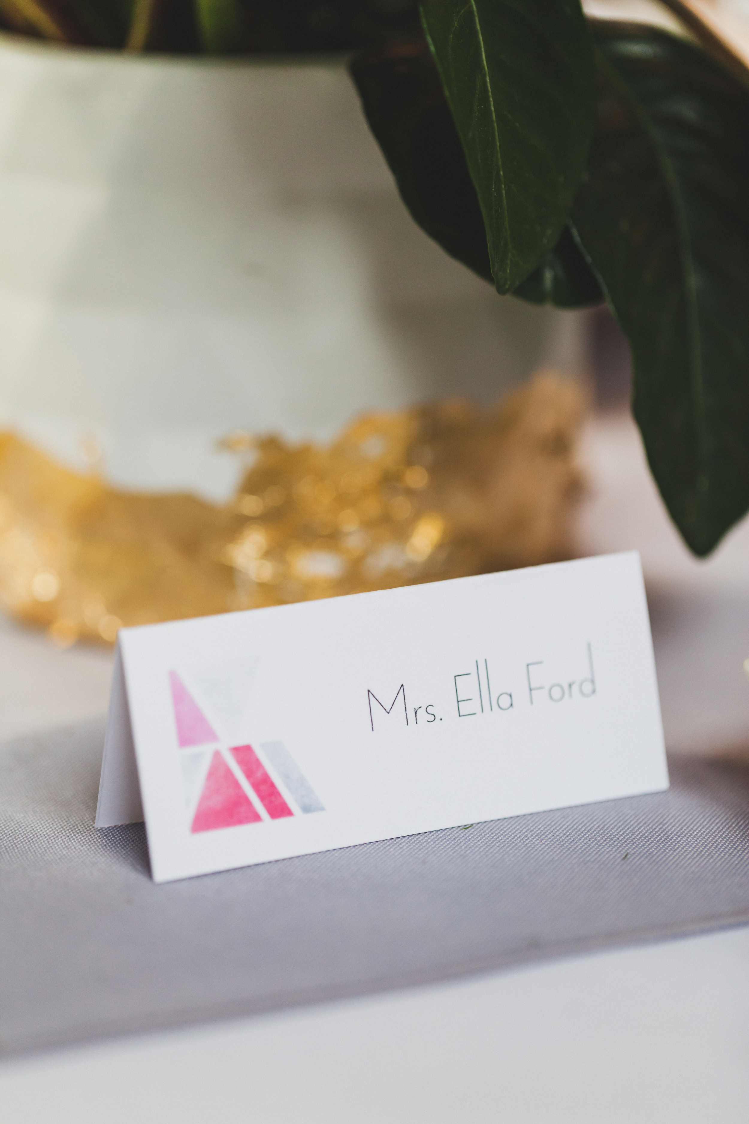 Paper by JLee: Modern Geometric Wedding Style Shoot Card