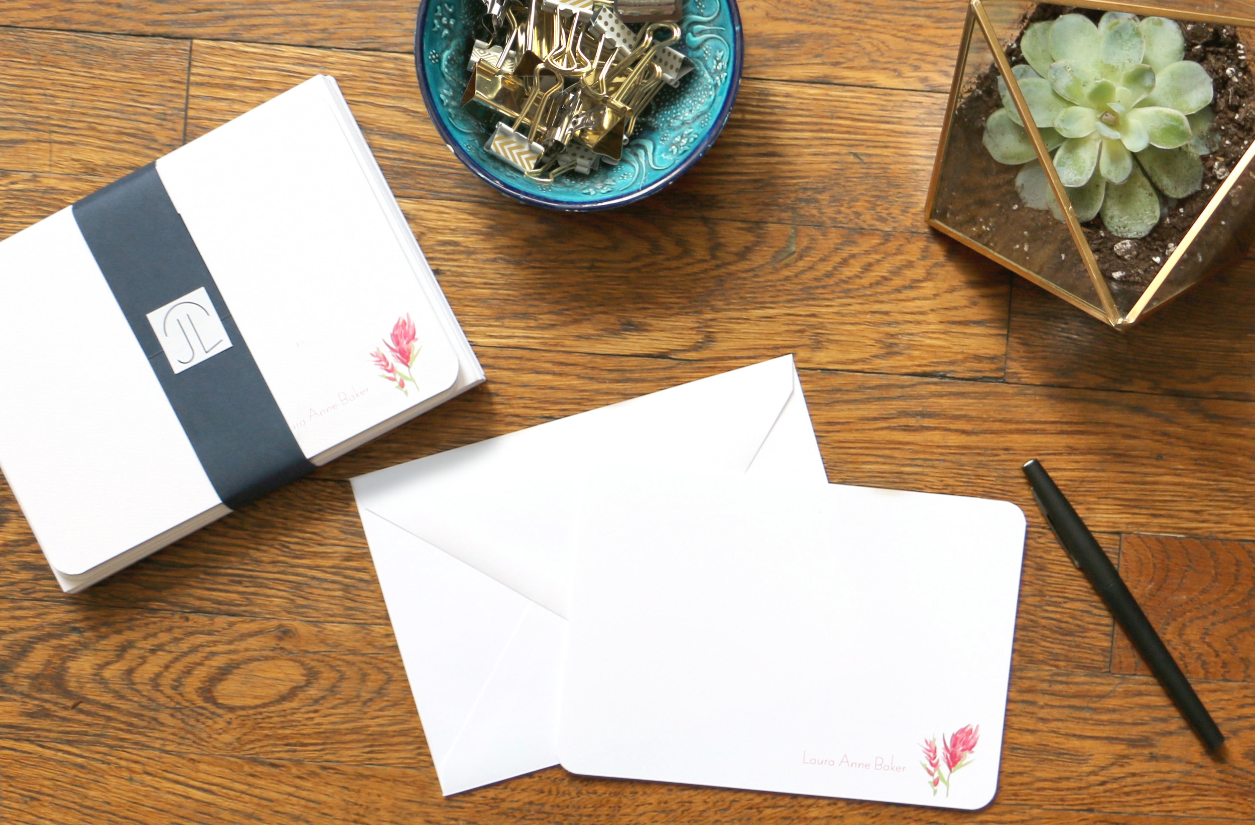 Customized Indian Paintbrush Stationery