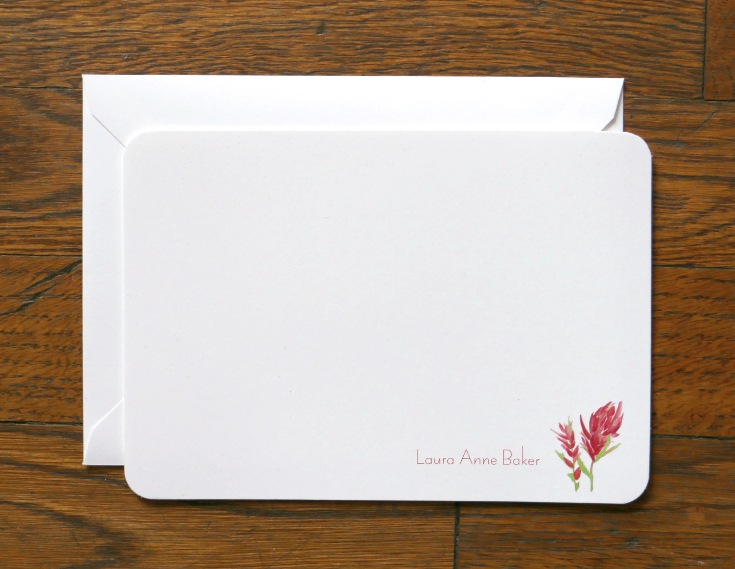 Customized Indian Paintbrush Stationery