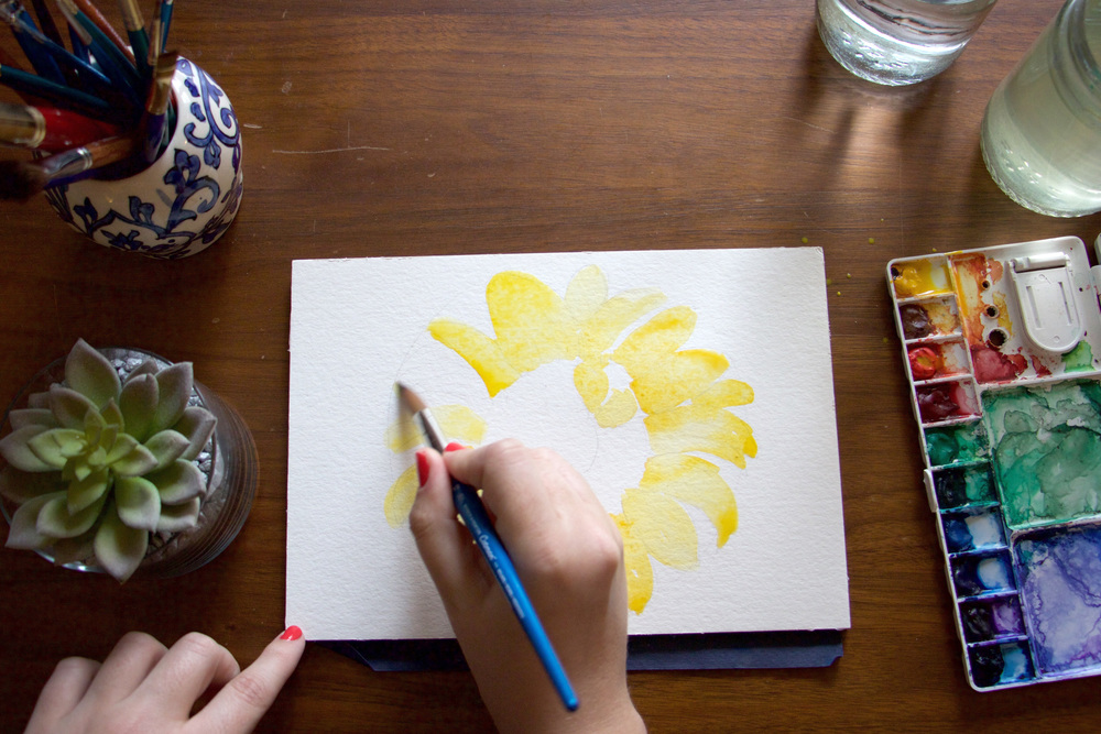 Paper by JLee: Sunflower Watercolor Tutorial