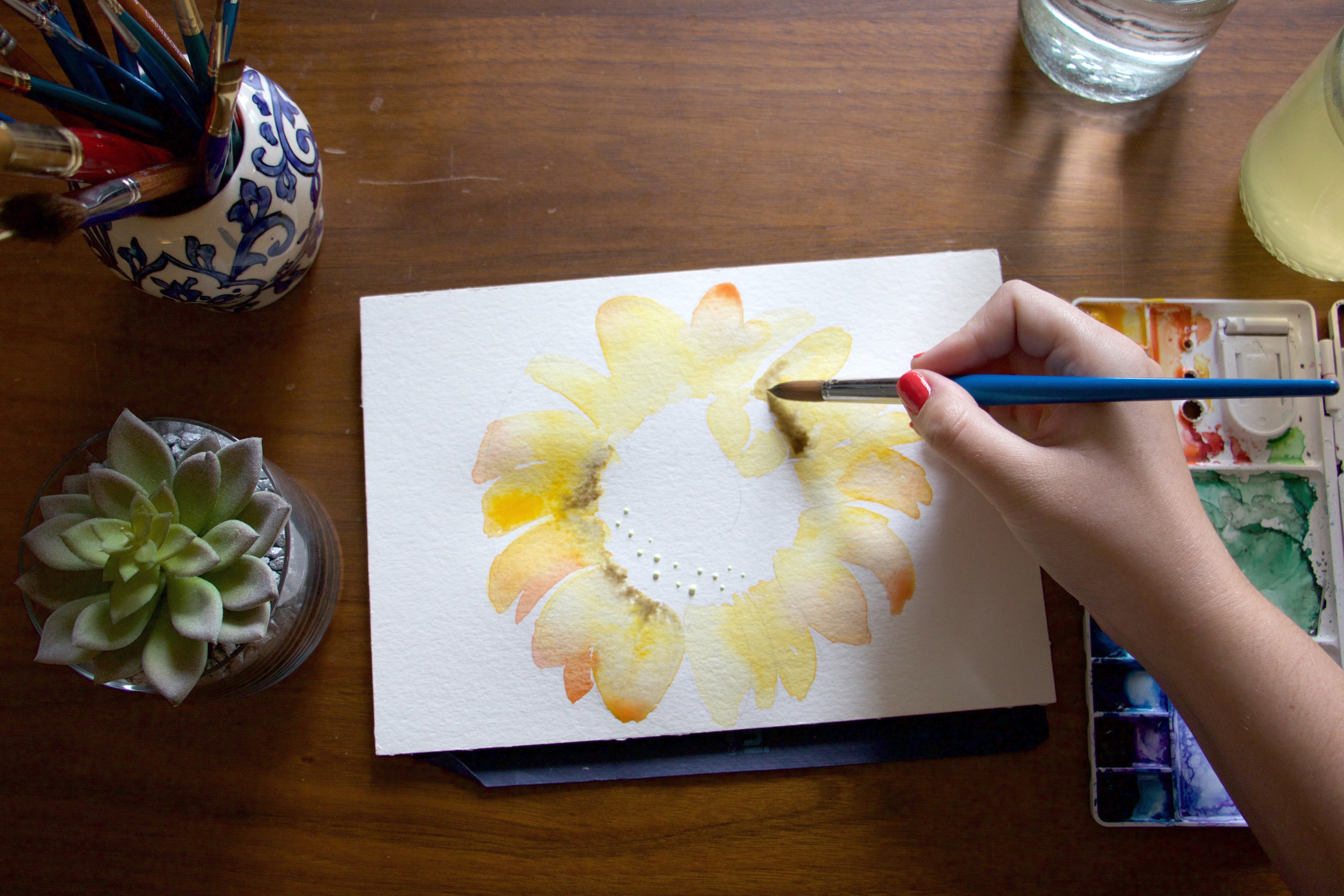 Paper by JLee: Sunflower Watercolor Tutorial