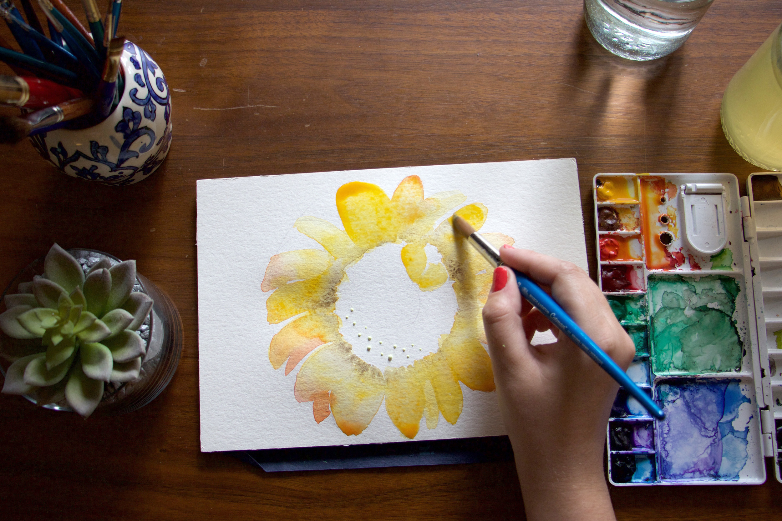 Paper by JLee: Sunflower Watercolor Tutorial