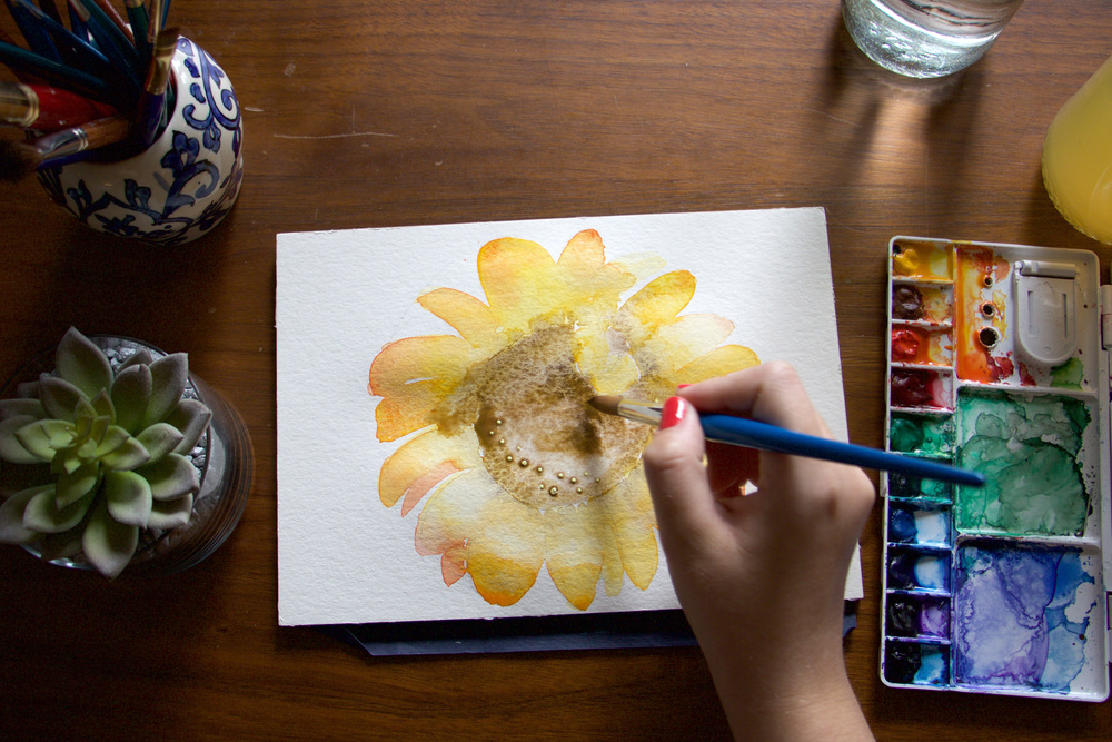 Paper by JLee: Sunflower Watercolor Tutorial