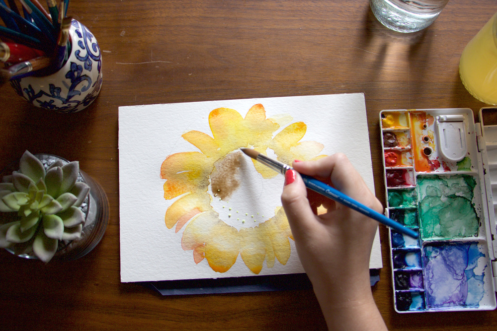 Paper by JLee: Sunflower Watercolor Tutorial