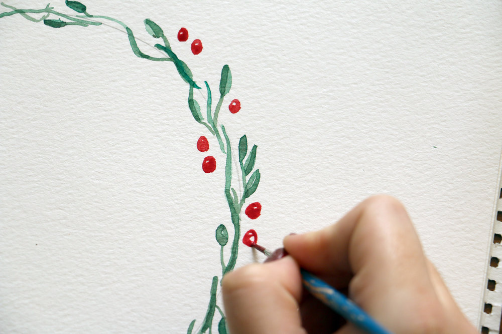 Paper by JLee: Holiday Wreath Watercolor Tutorial 