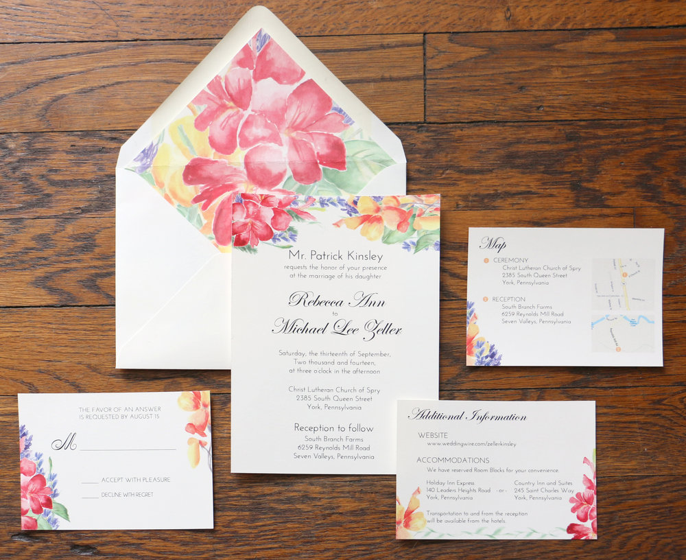 Paper by JLee: Pennsylvania Wedding Invitation Suite 