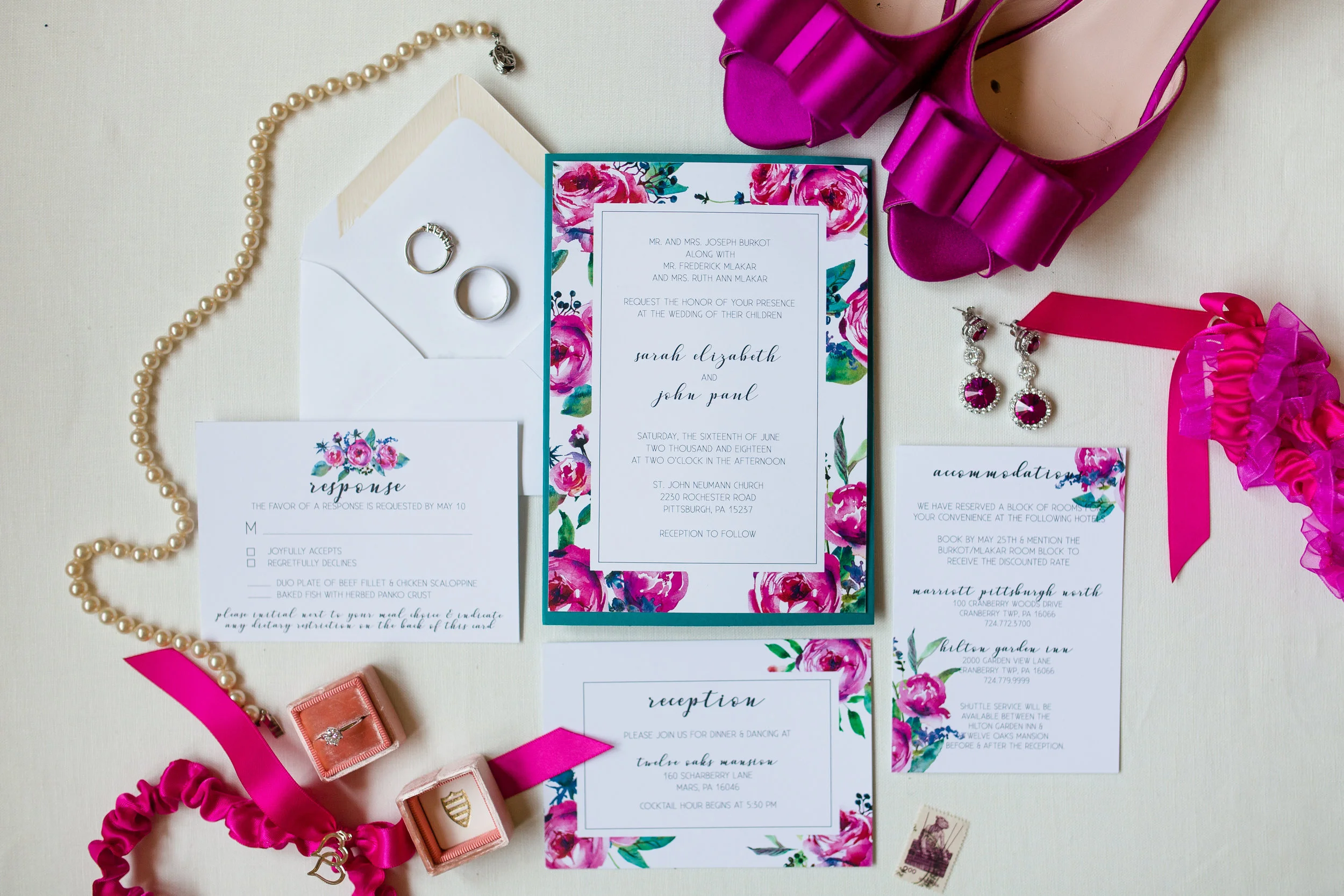 Watercolor Floral Wedding Invitation