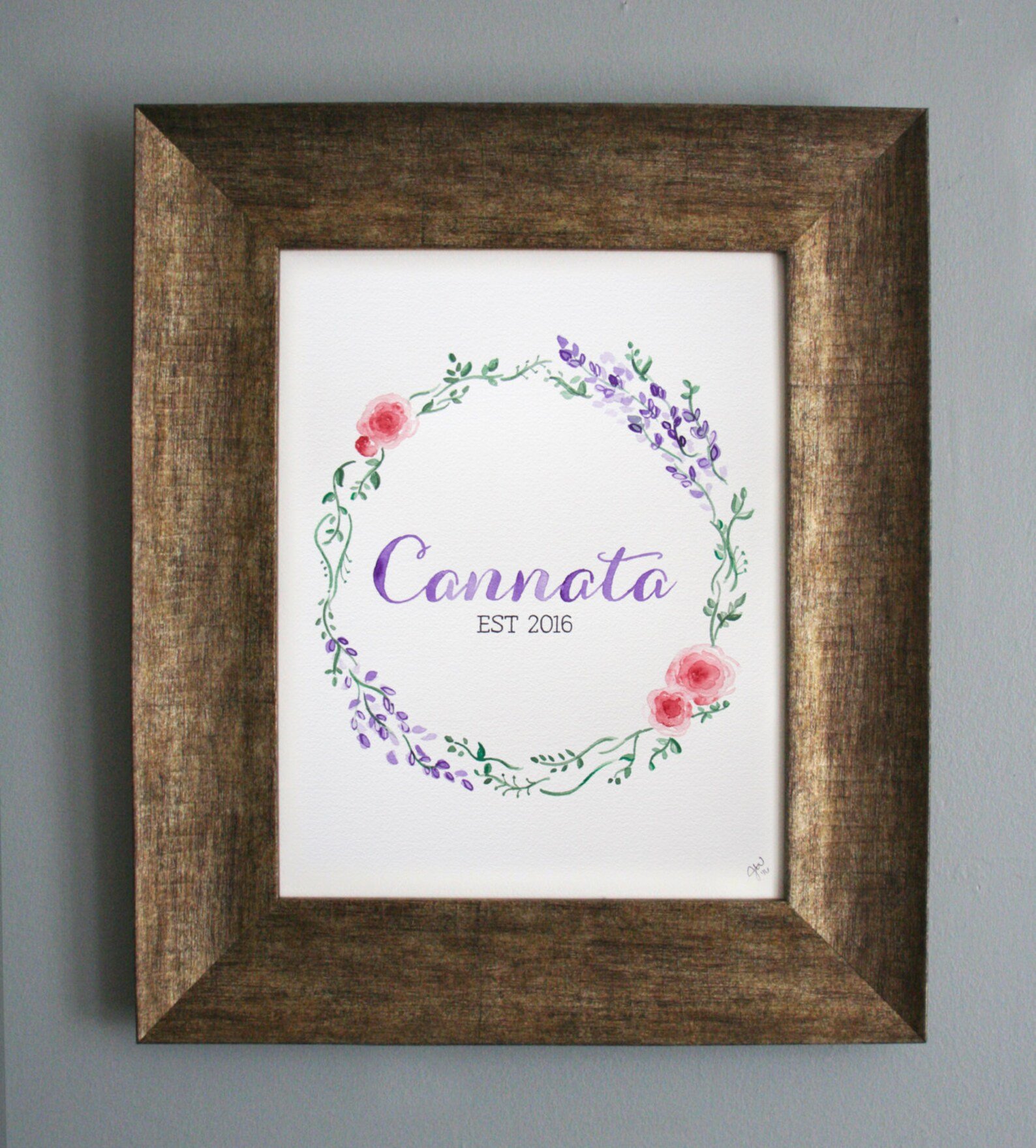 Custom Hand Painted Floral Watercolor - 11"x14"