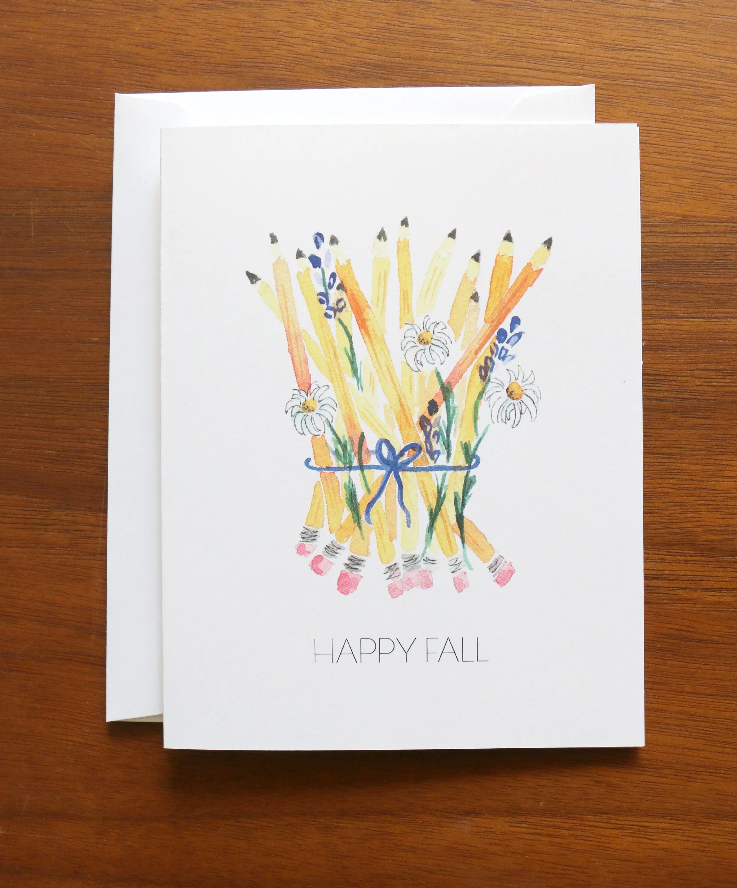 Happy Fall - set of 6 folded cards + envelopes