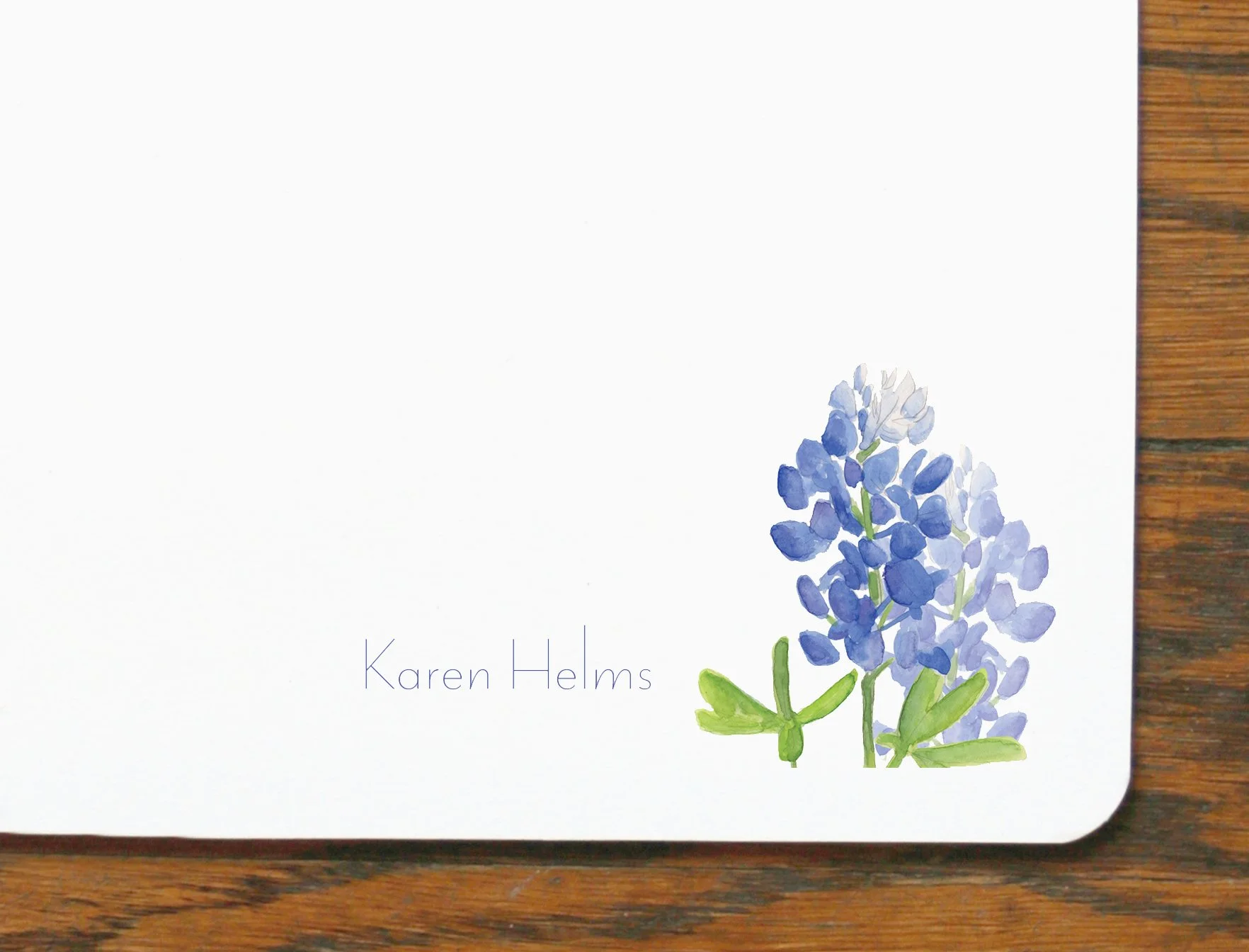 Customized Bluebonnet Stationery - set of 12 cards + envelopes