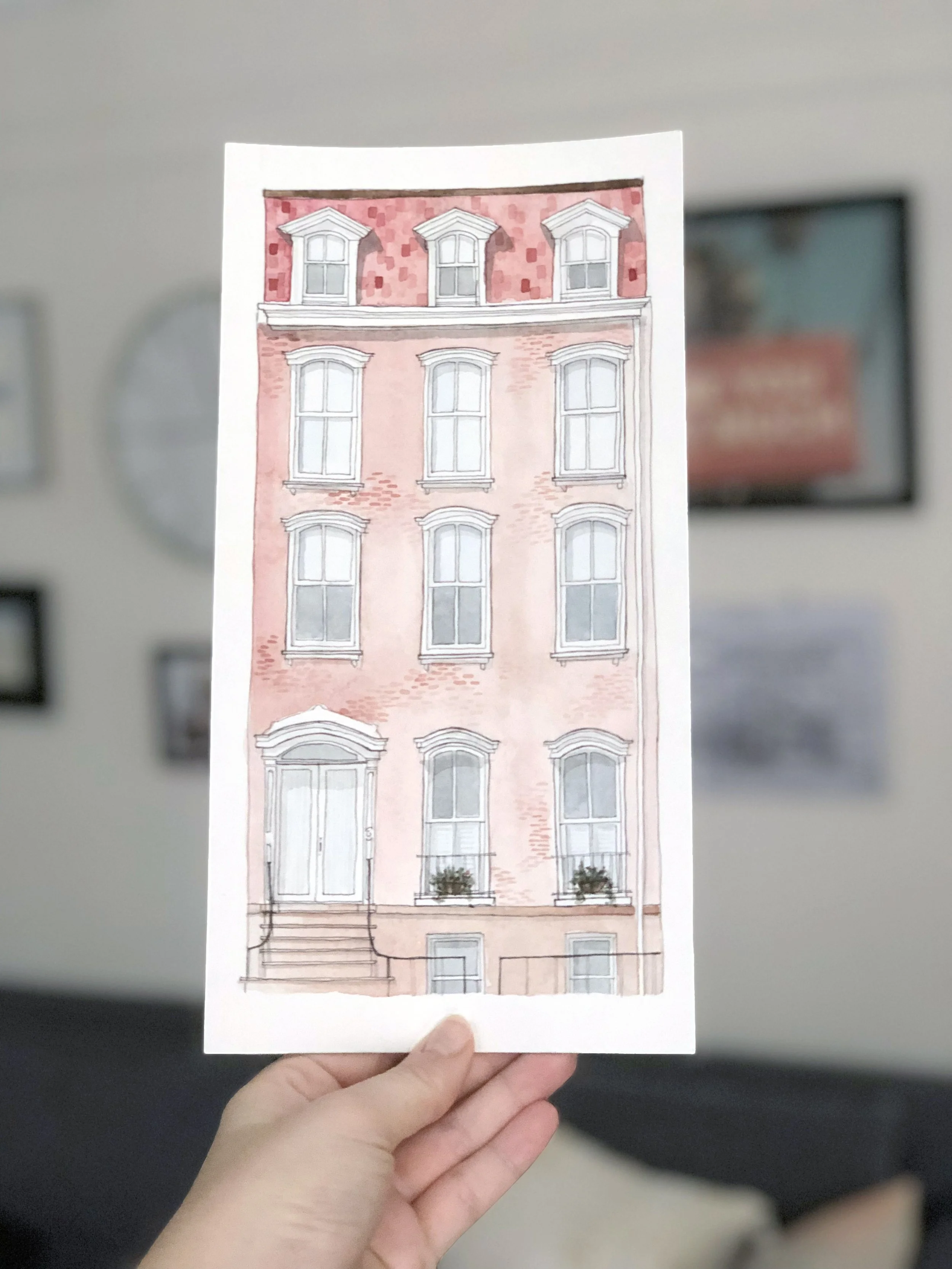 Custom Hand Painted House Watercolor