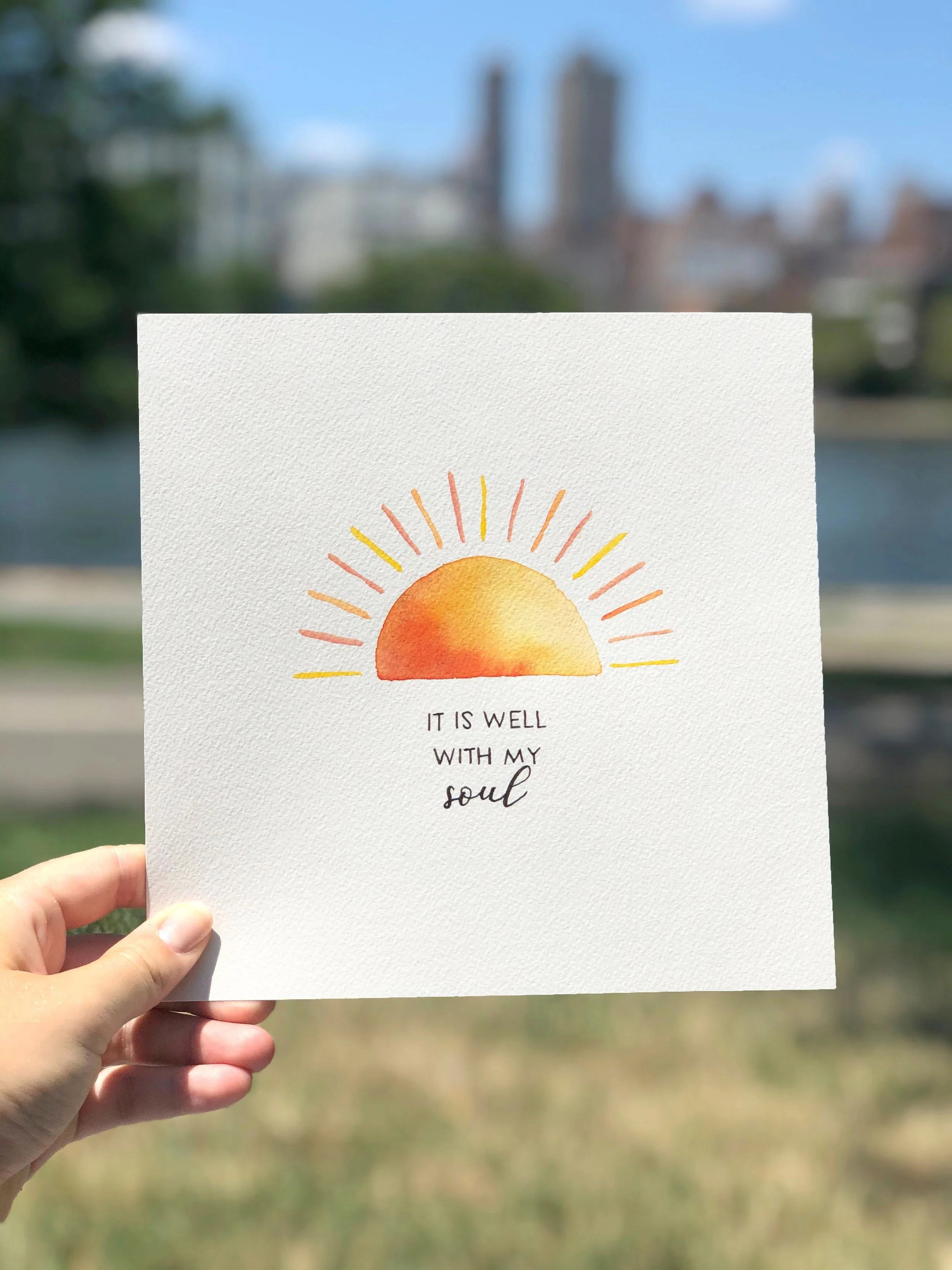 It Is Well With My Soul Watercolor - 8"x8"