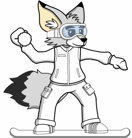 Snowboarding Fox - Idle Animation