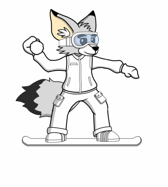 Snowboarding Fox - Fall Animation