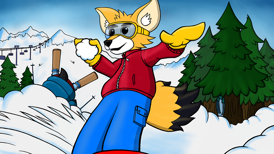 Snowboarding Fox - Title Screen