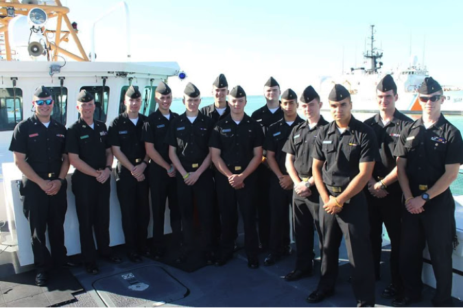 Massachusetts Maritime Academy’s annual training cruise brings cadets to places far warmer for a brief respite during New England’s winter. Sea Term 2015 culminated with a port-of-call in Key West, Florida. Cadets took this as an opportunity to tour the facility. Cadets toured USCGC Kathleen Moore (WPC-1109), USCGC Thetis (WMEC-910), and the Sector Key West operations center including a Q&A session with Command leadership on the Coast Guard's Prevention community as well as paths to Commissioning.