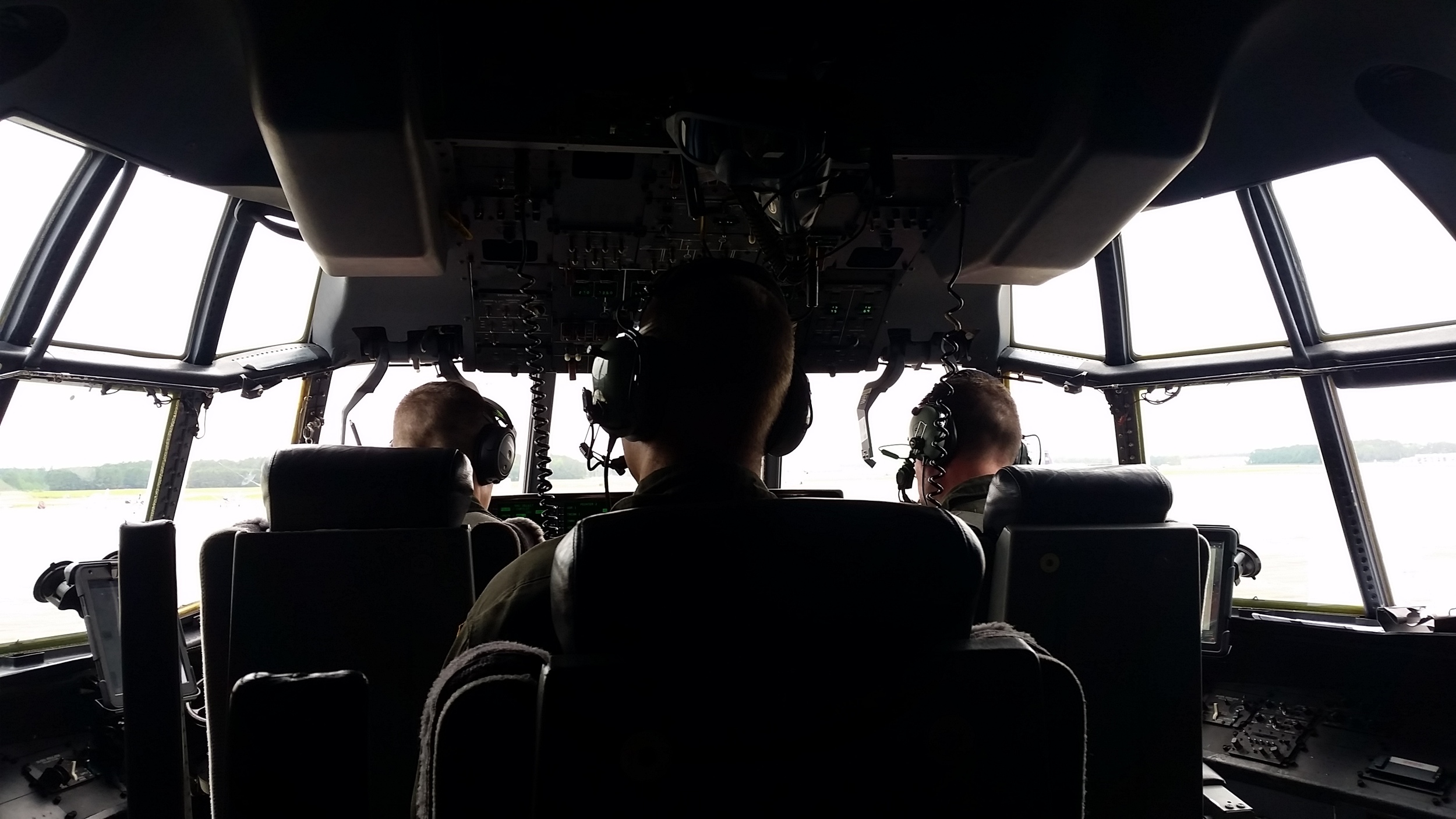 The flightdeck of a HC-130J Hercules