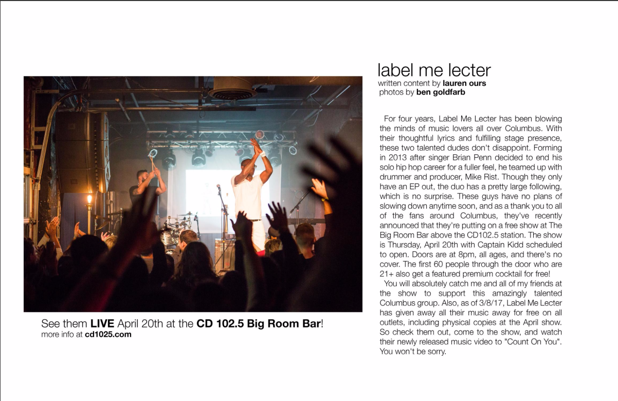 special shout out to MNSTRM magazine for the fantastic LML write up in their latest edition. we appreciate the love. check out the volume 7 | april 2017 issue HERE . we'll see you april 20th @ big room bar for our free show with captain kidd . 