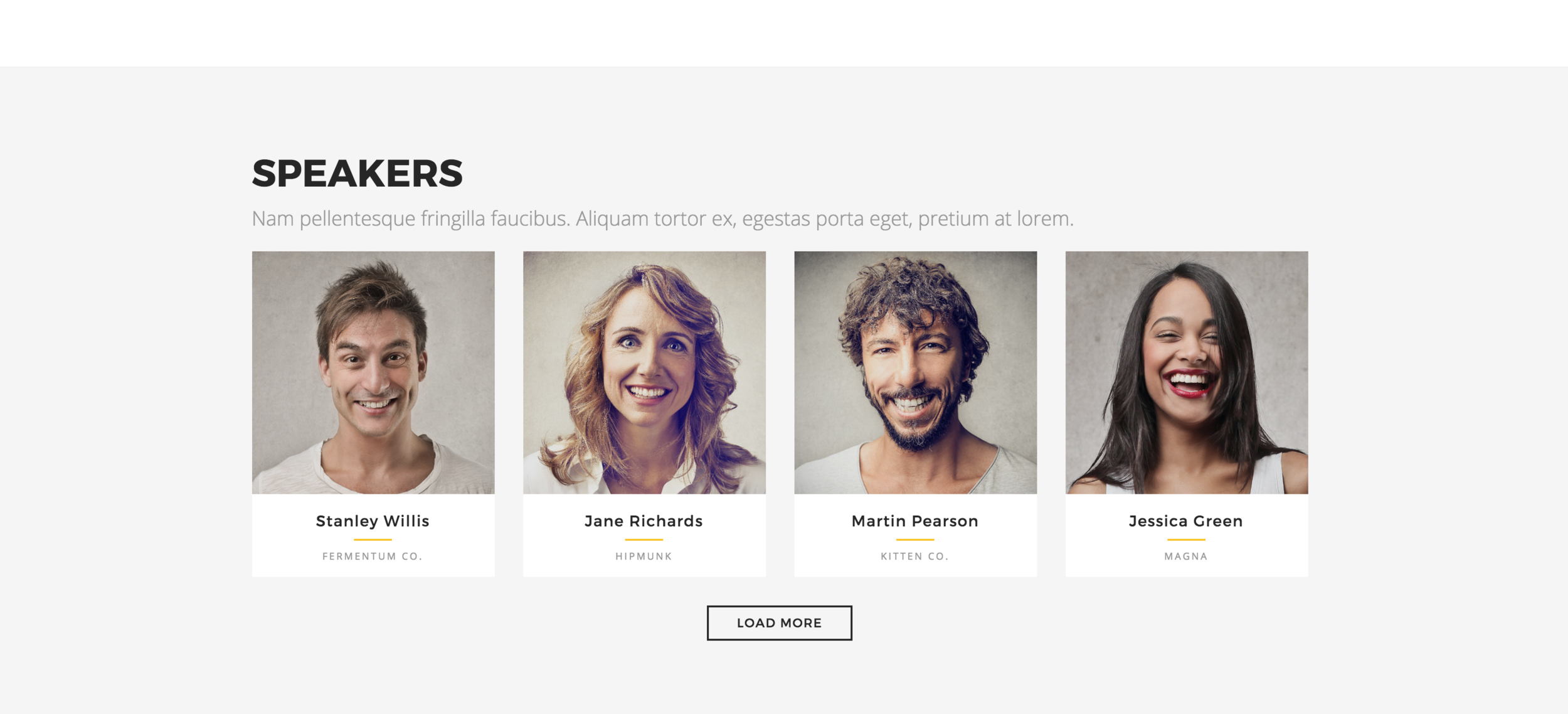 Here is an example of what our stories page could look like, each image/text will be a link to a page with the full story of each person where we can put more photos or videos we create on each story. 