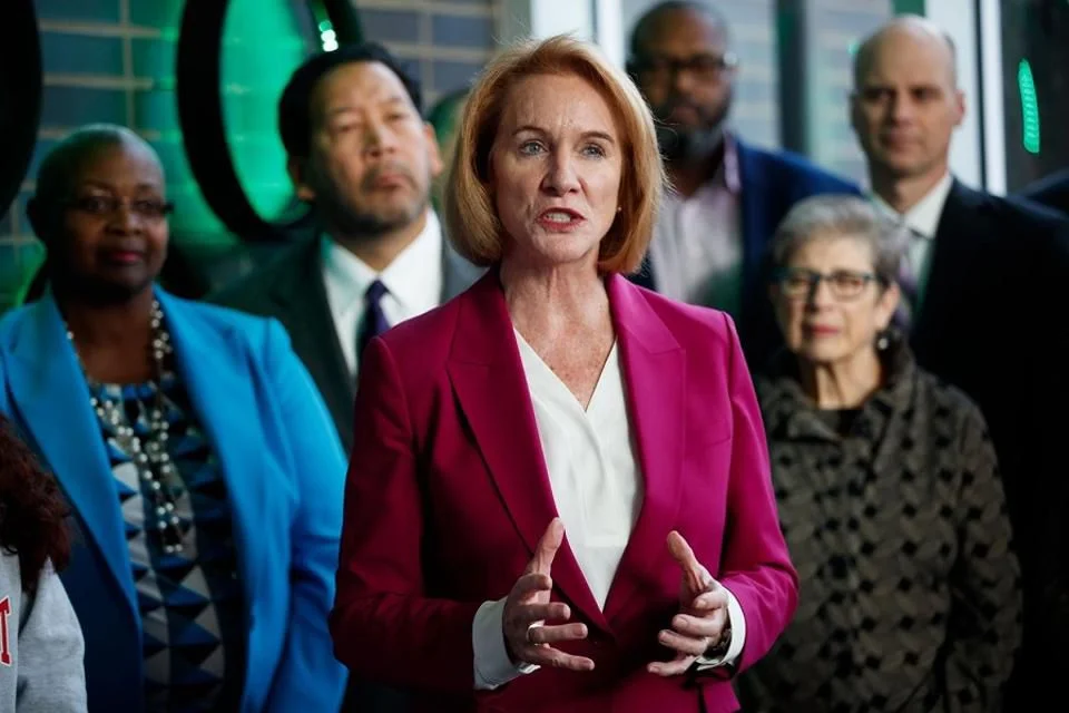 Seattle Mayor Jenny Durkan speaks at South Seattle College on Wednesday about steps toward creating the Seattle Promise college-tuition program for two years of free college for Seattle Public School grads.