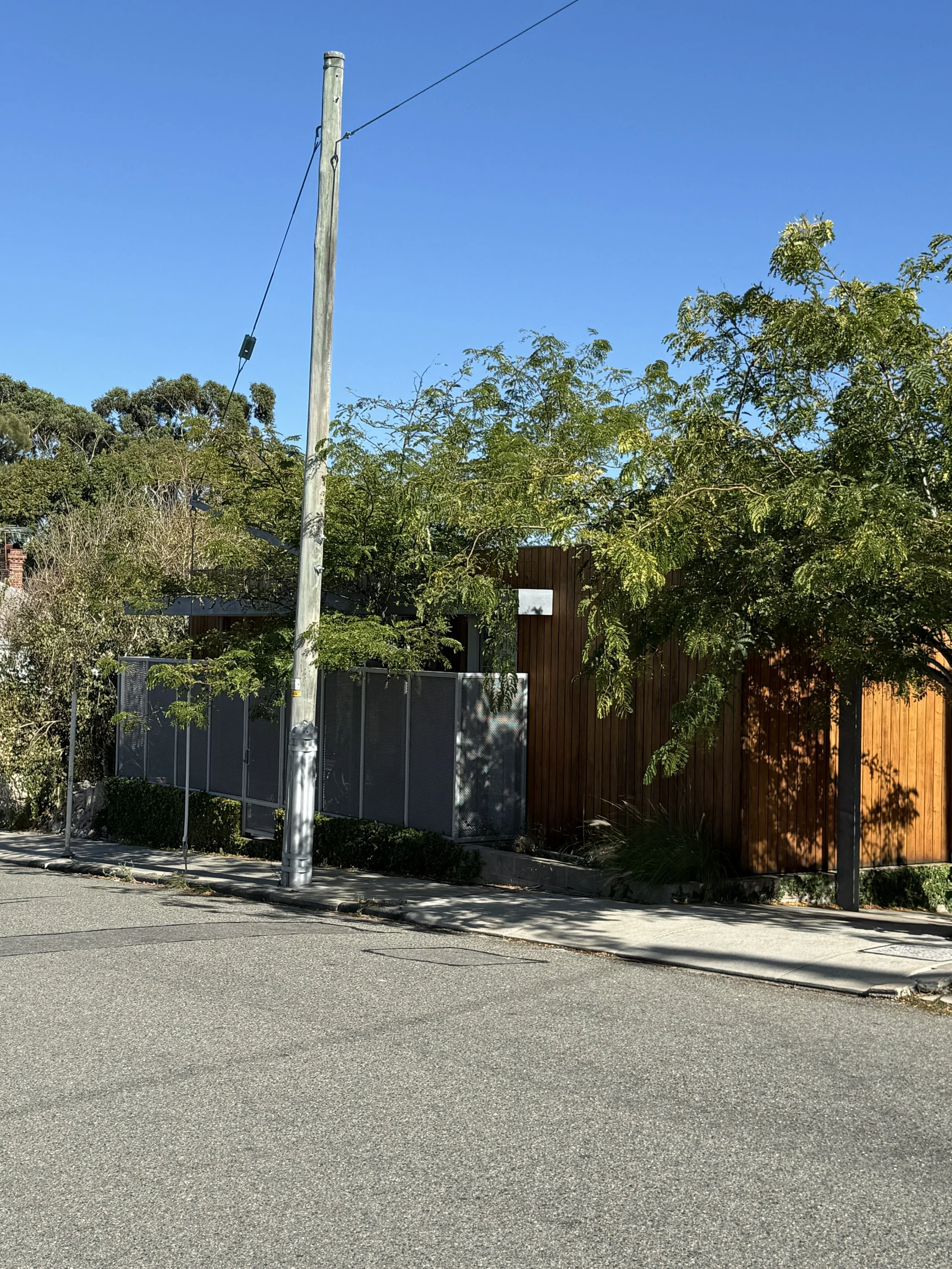A steel privacy screen at Beaconsfield.